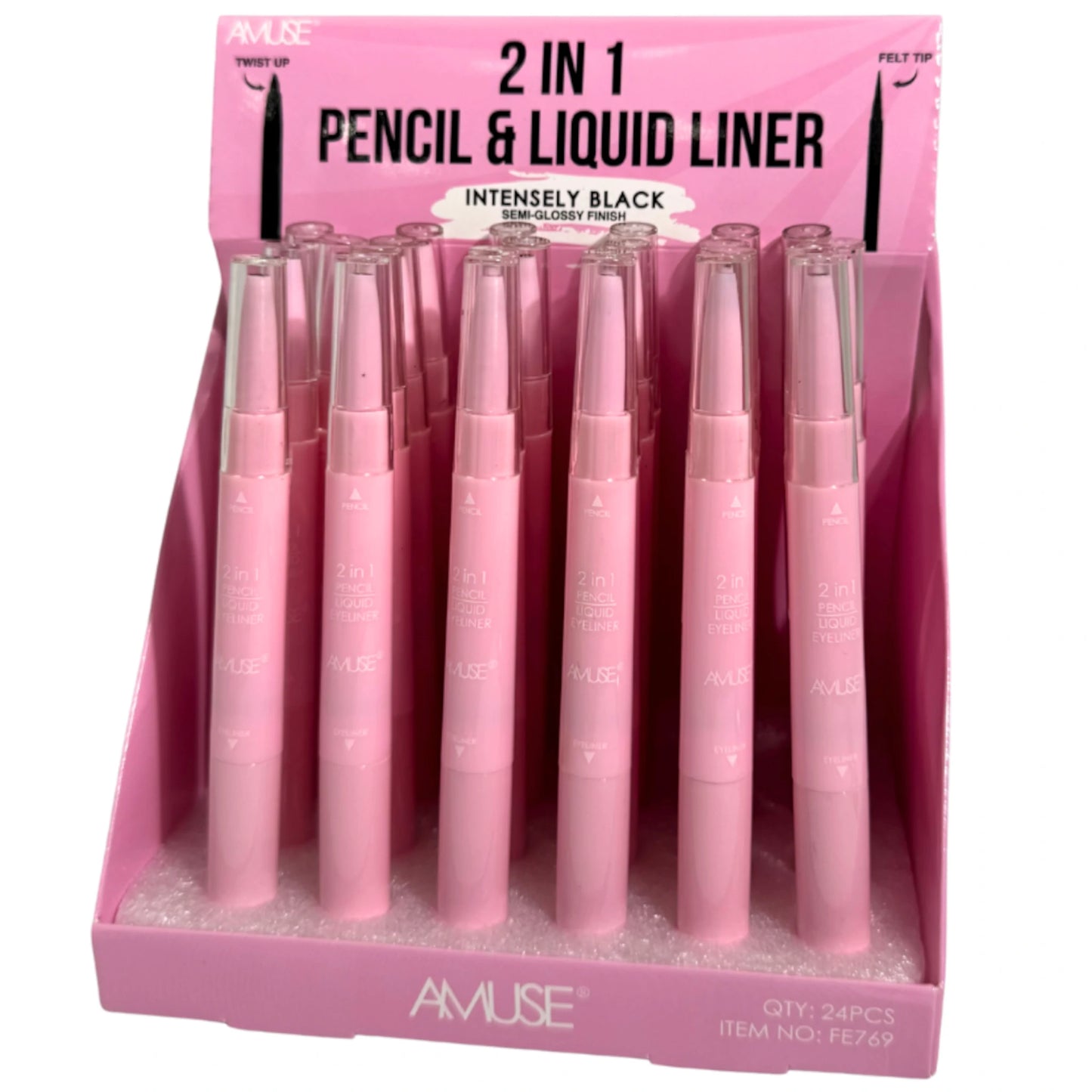 2 in 1 Pencil & Liquid Eyeliner - Amuse | Wholesale Makeup