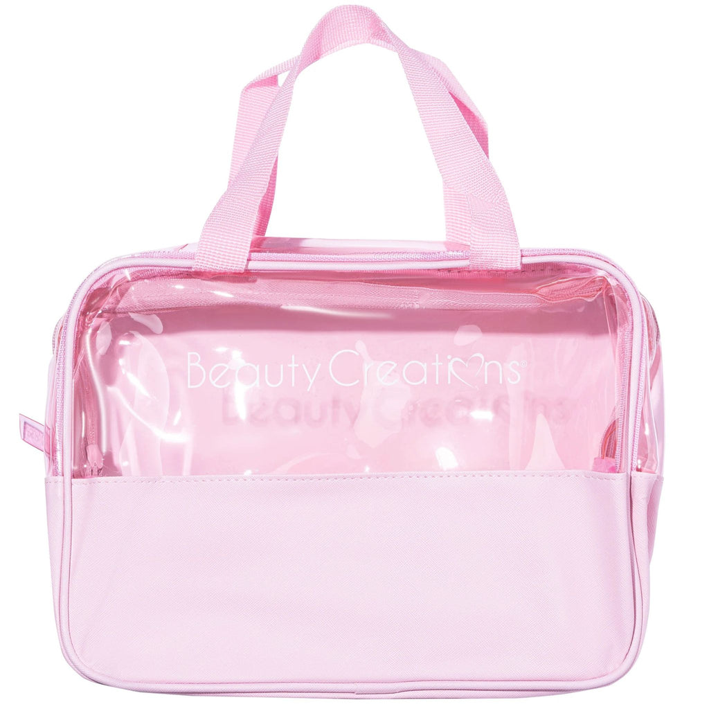 Beauty Creations Clear Pink Cosmetic Bag