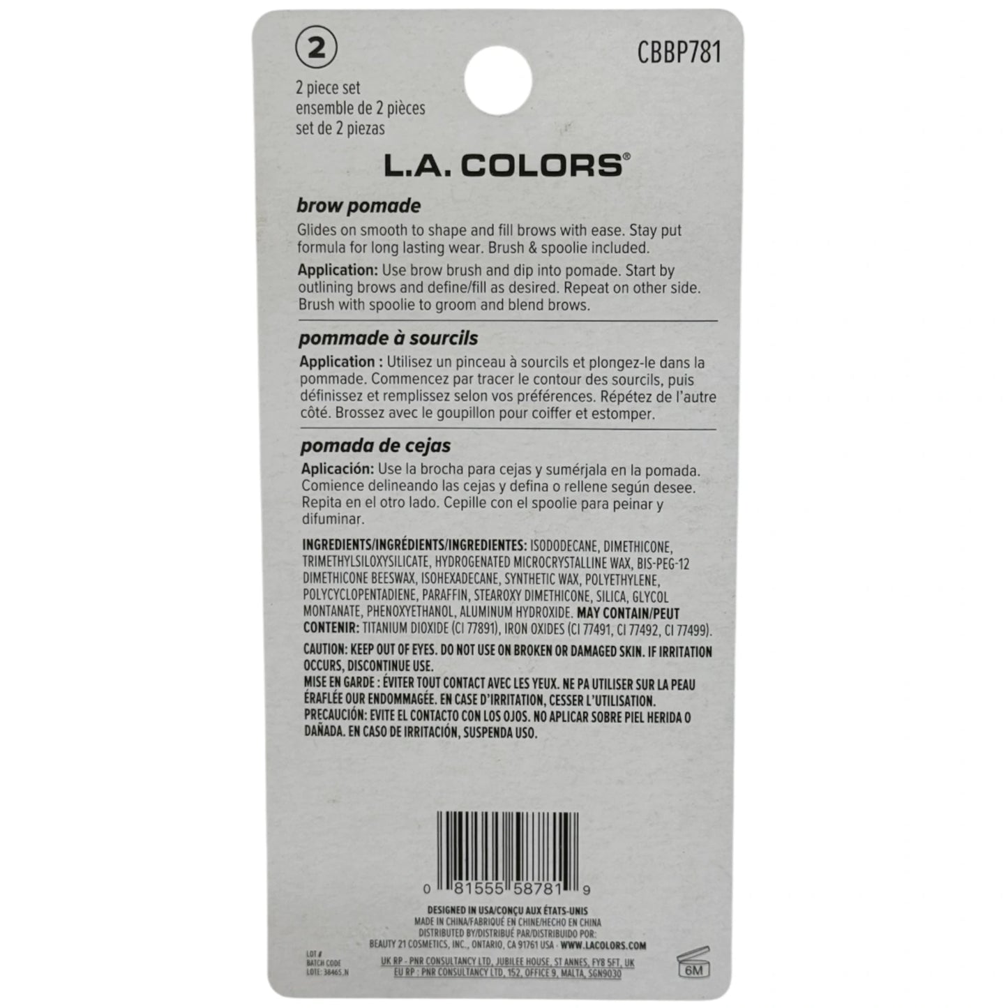 Brow Pomade - L.A. Colors | Wholesale Makeup