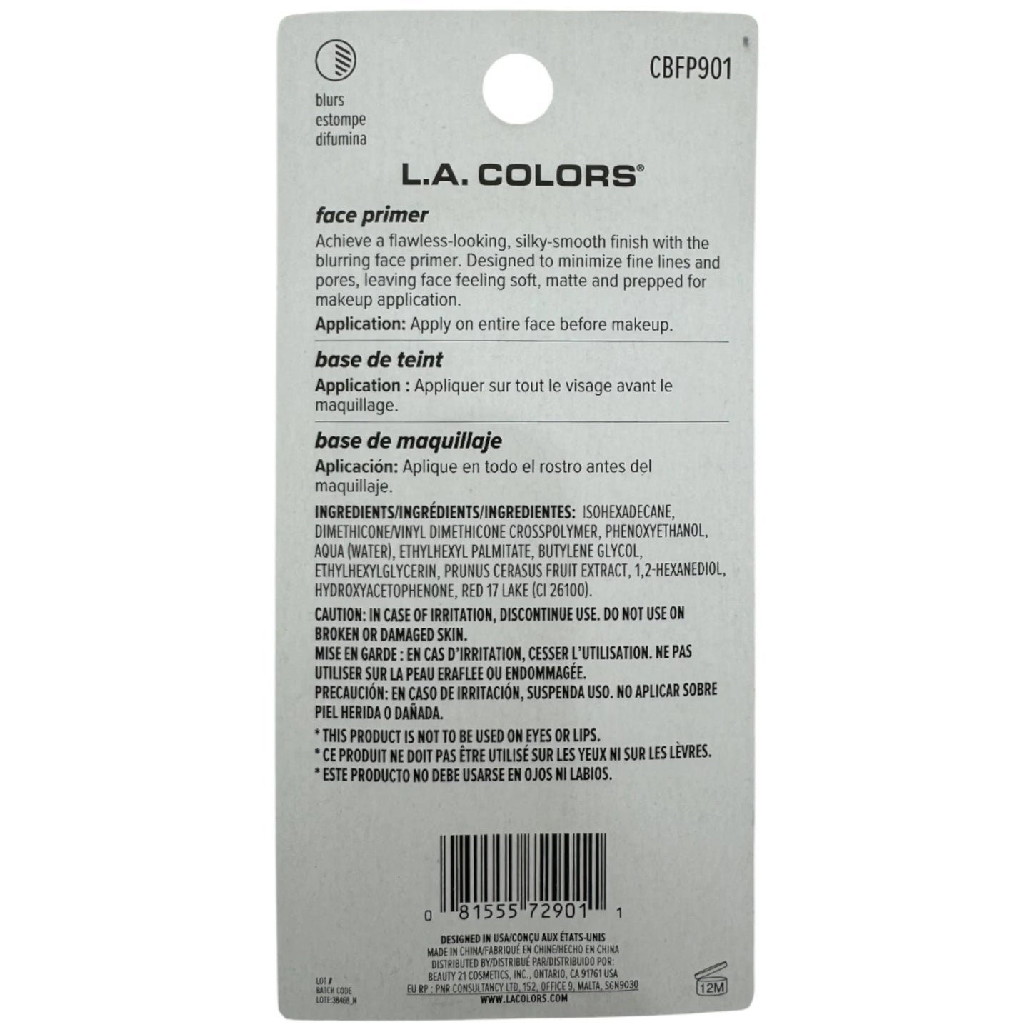 Total Blur Primer Clear - L.A. Colors | Wholesale Makeup