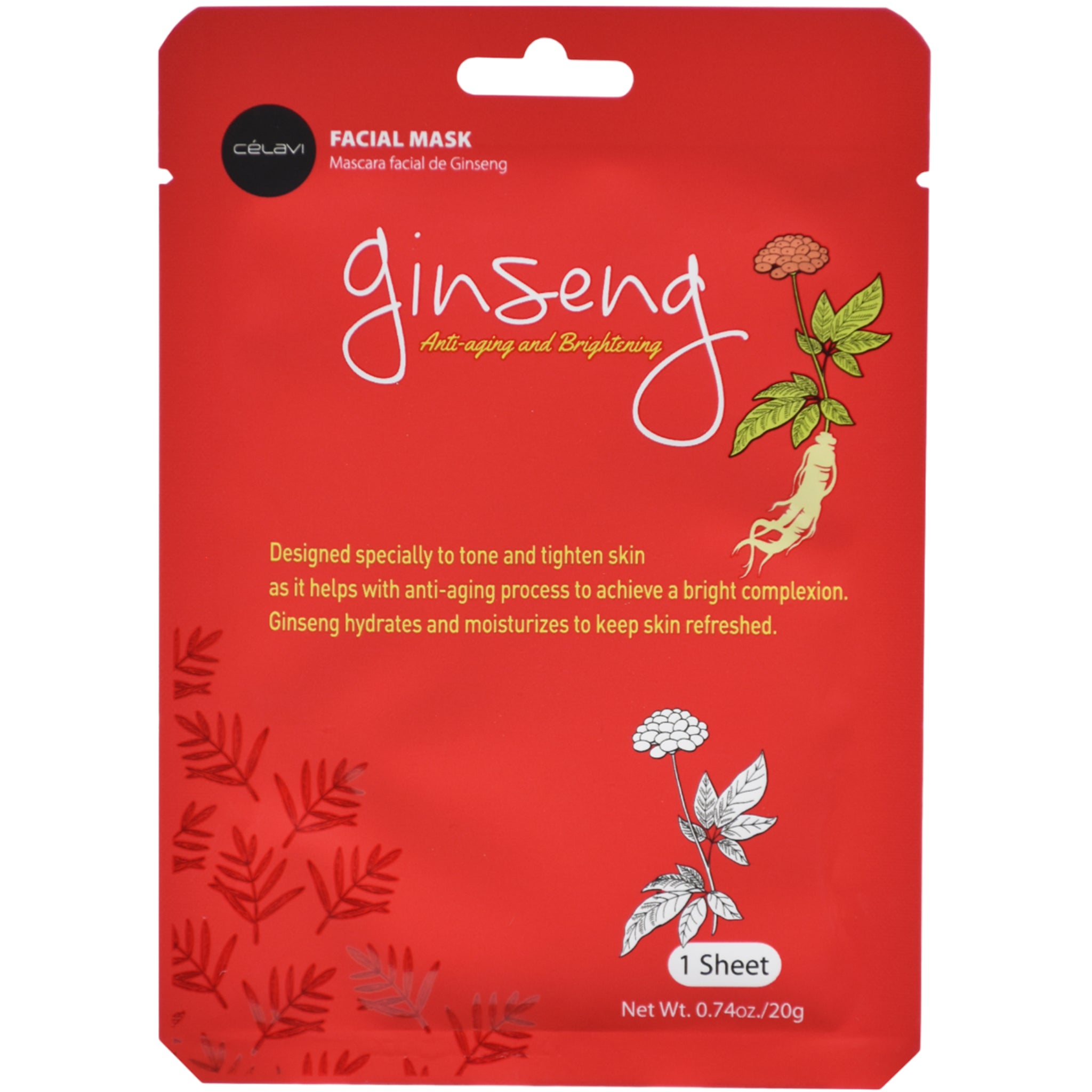 Ginseng Facial Mask - Celavi | Wholesale Makeup