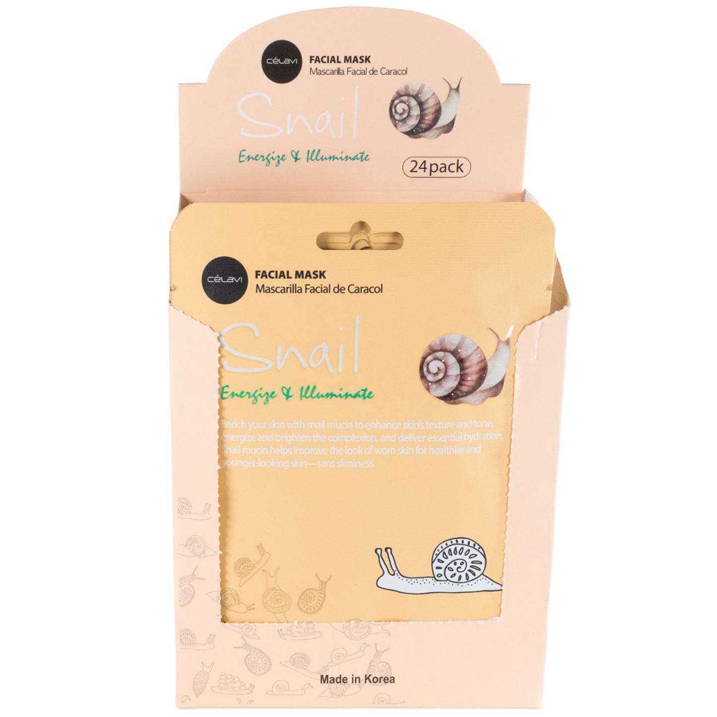 Snail Facial Mask - Celavi | Wholesale Makeup