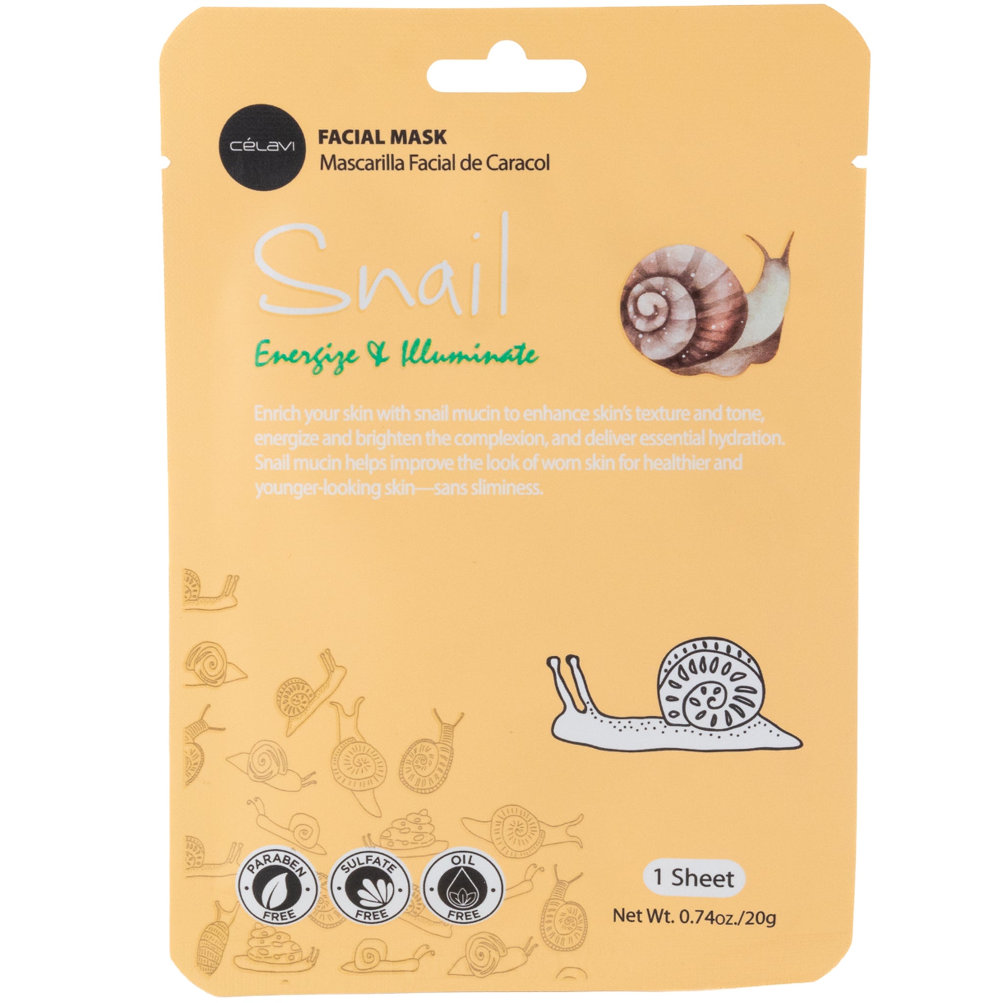 Snail Facial Mask - Celavi | Wholesale Makeup