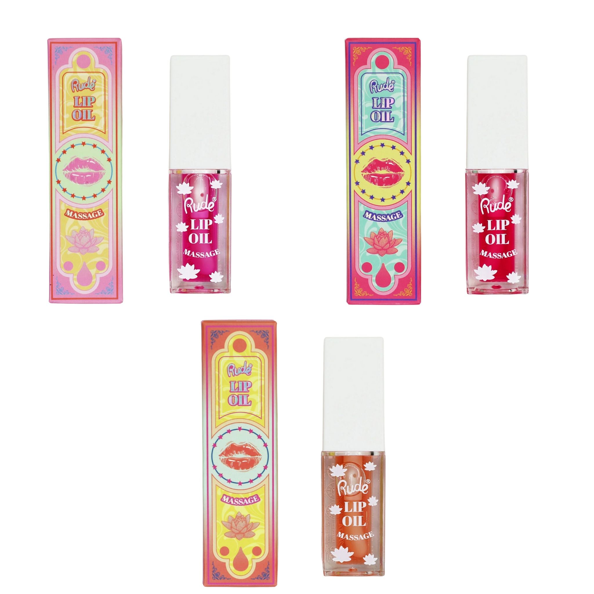 Lip Oil Massage Assorted - Rude Cosmetics | Wholesale Makeup