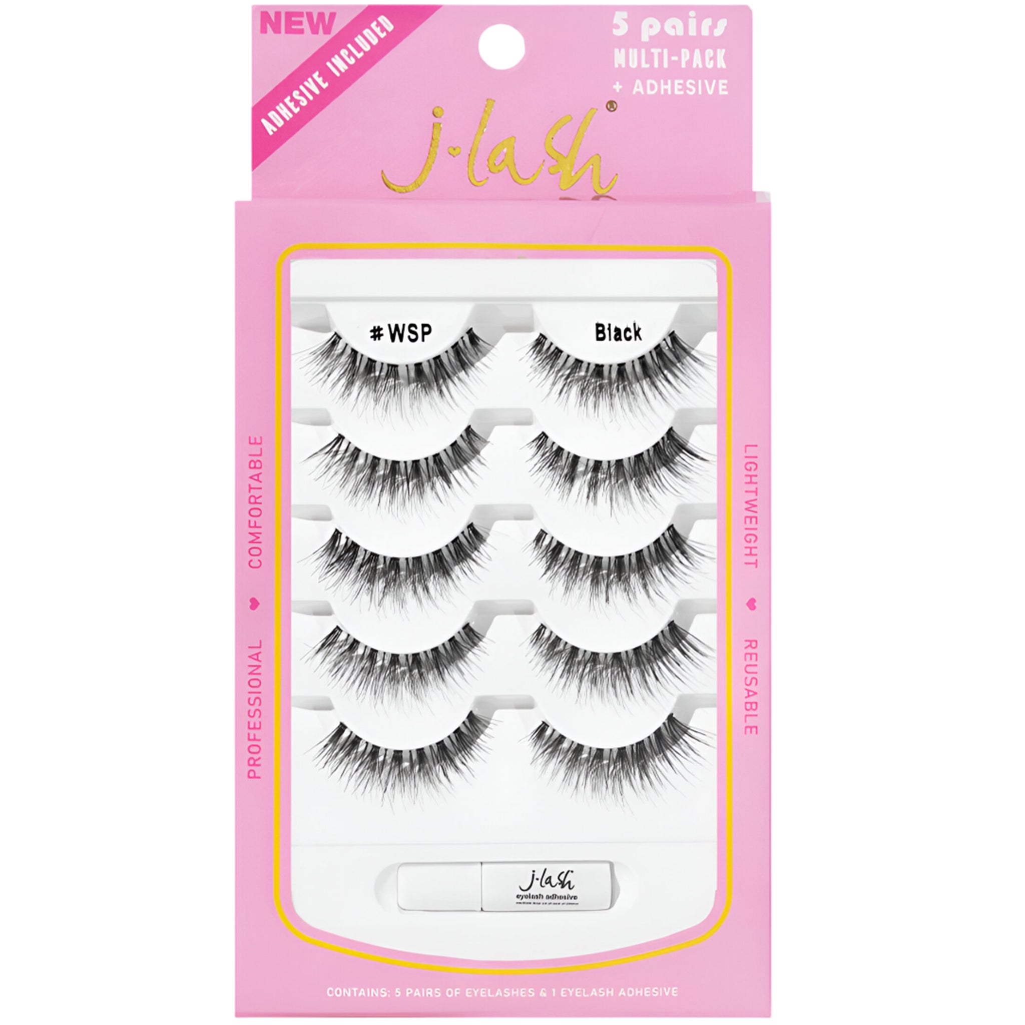 5 Pair Eyelash Adhesive - J.Lash | Wholesale Makeup