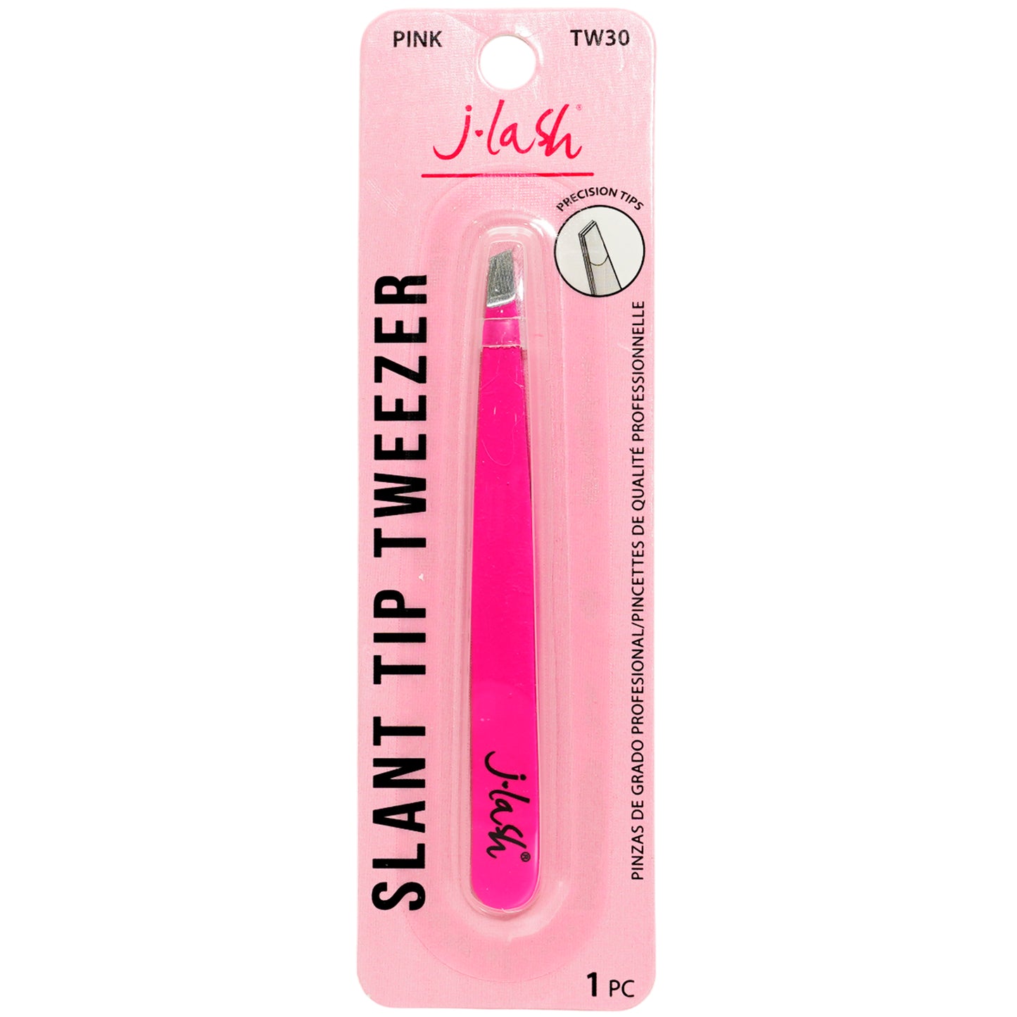 Tweezer - Stainless Steel Tips Pink - J.LASH | Wholesale Makeup