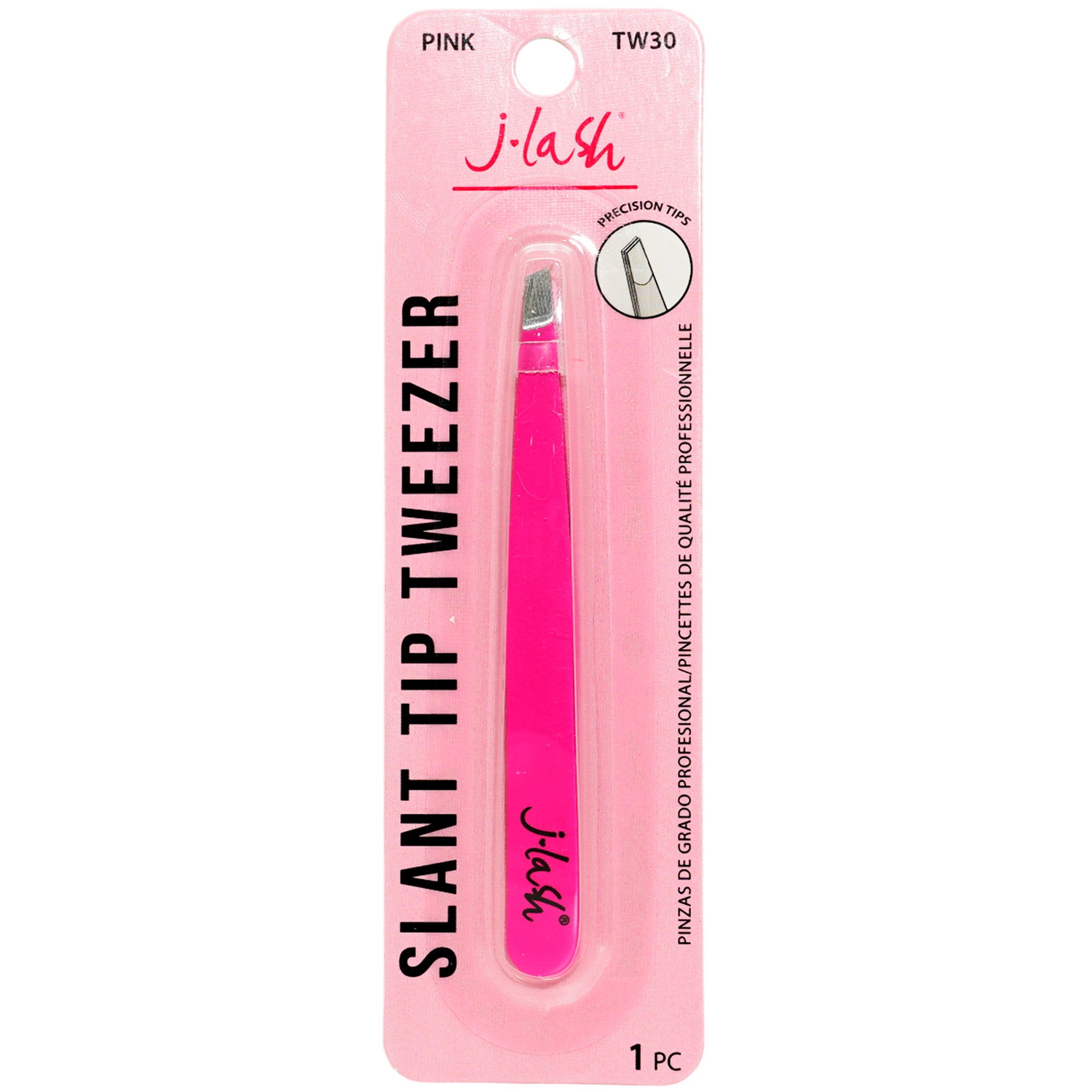 Tweezer - Stainless Steel Tips Pink - J.LASH | Wholesale Makeup