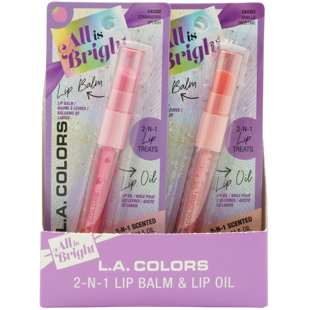 2-N-1 Lip Balm & Lip Oil - L.A. Colors | Wholesale Makeup