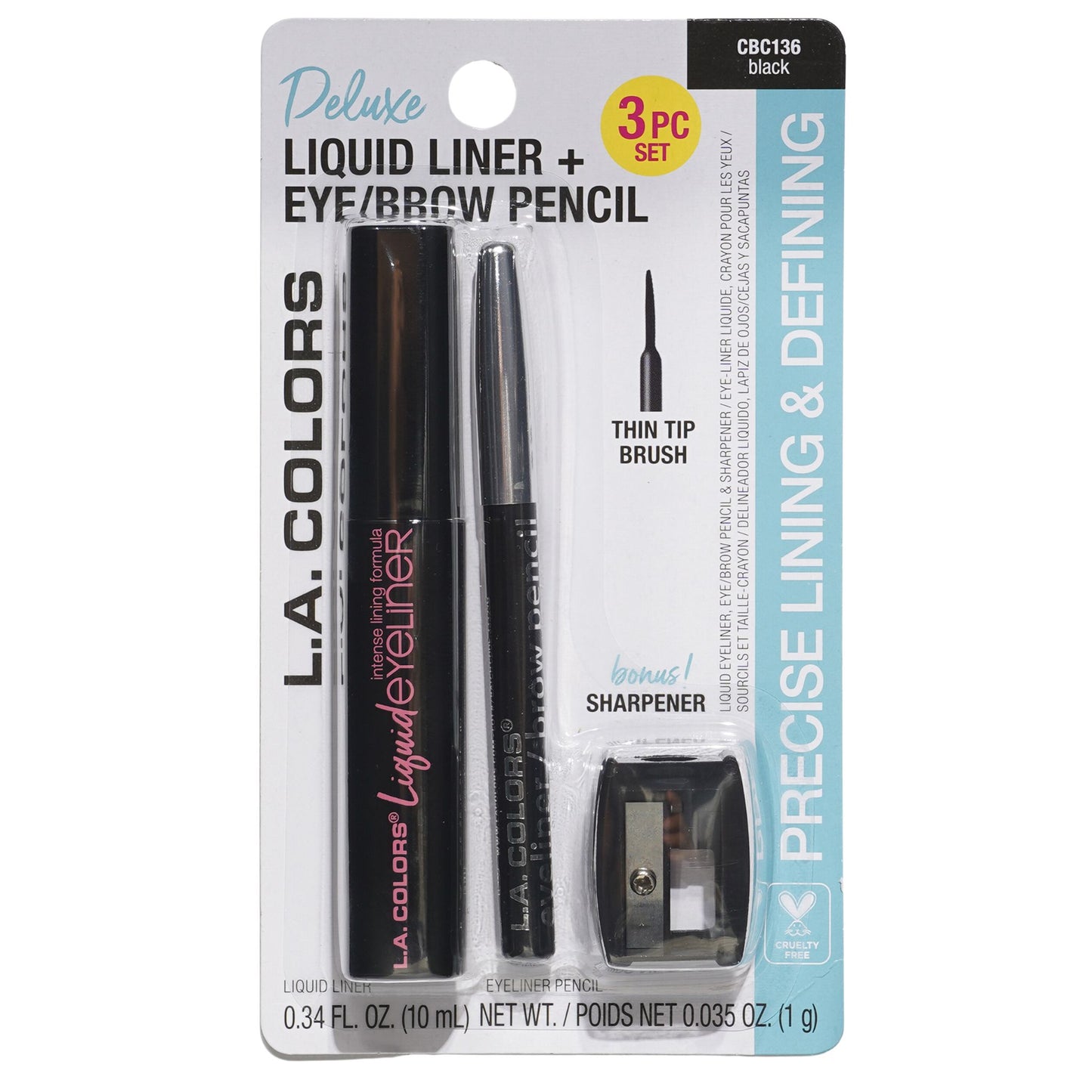Liquid Liner + Eyebrow Pencil - L.A. Colors | Wholesale Makeup