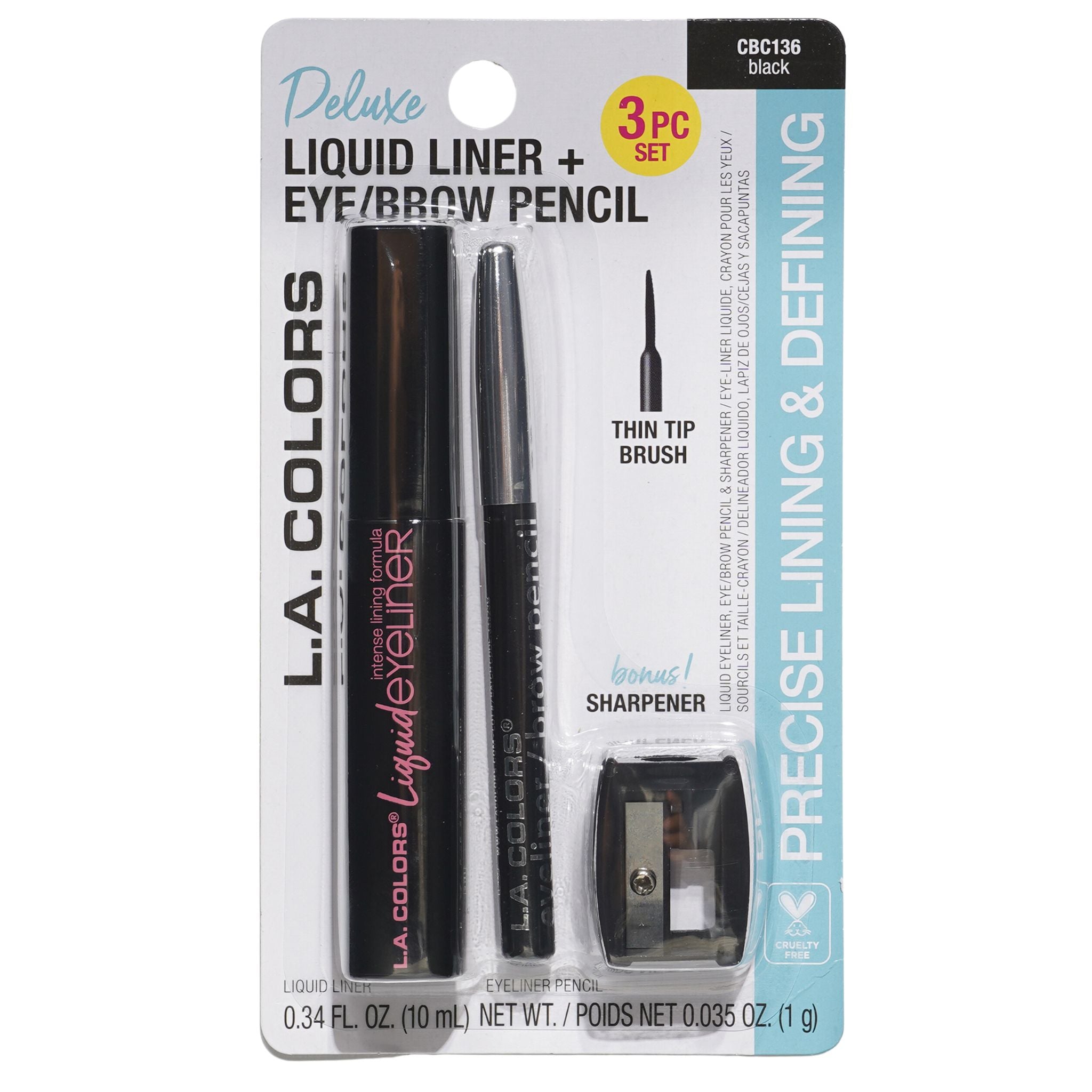 Liquid Liner + Eyebrow Pencil - L.A. Colors | Wholesale Makeup