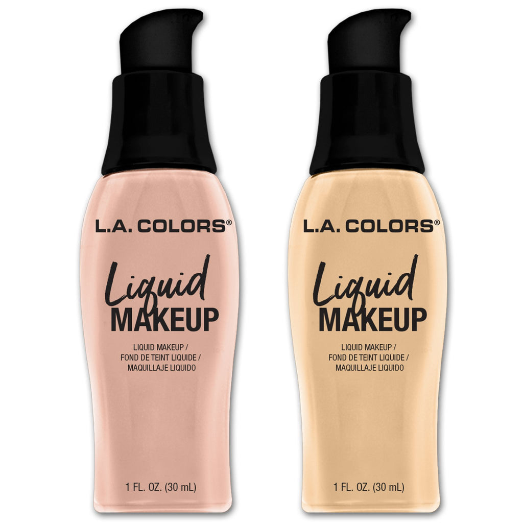 L.A. Colors Liquid Makeup 2 Shades - Wholesale Pack 12 Units (CLM281/82/83)