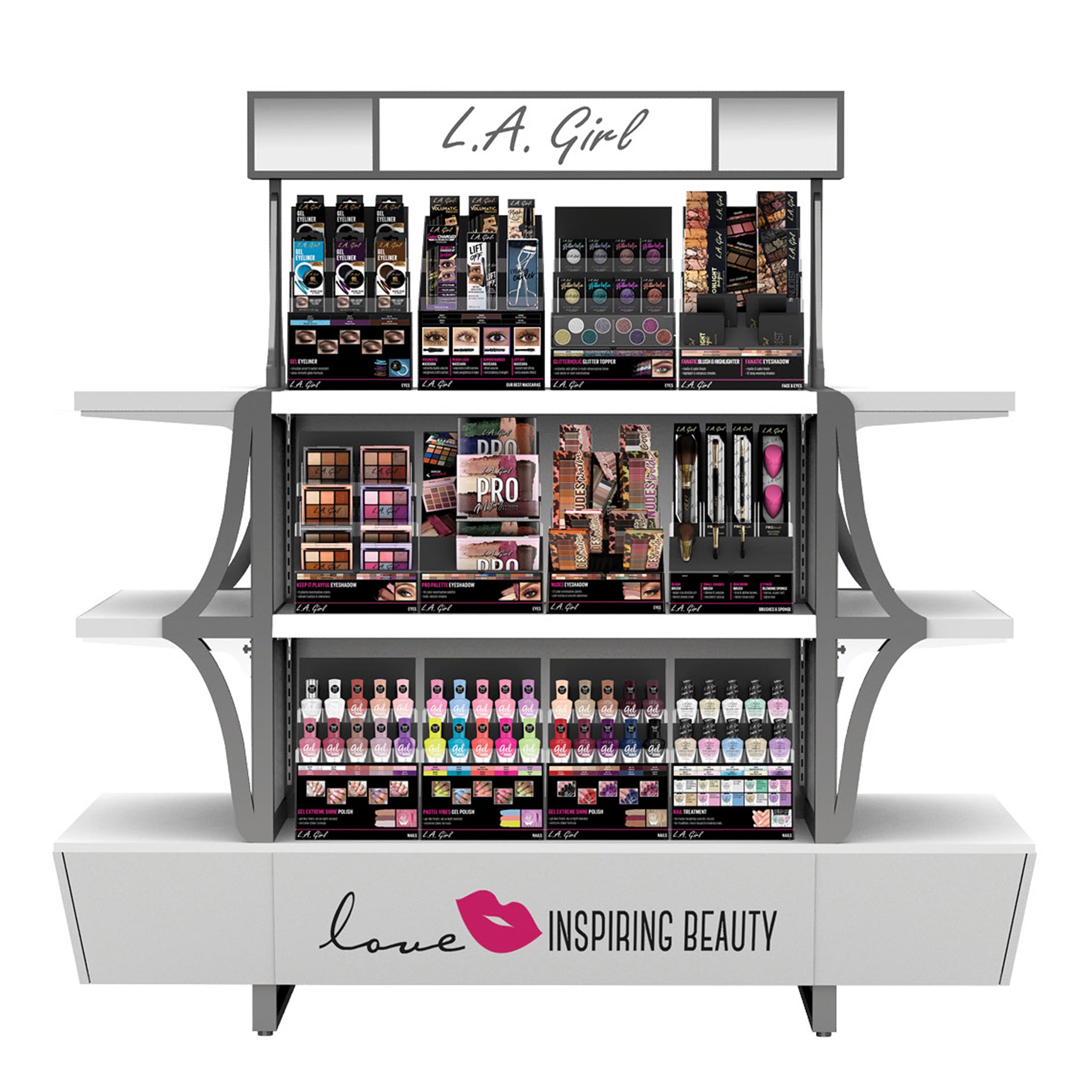 Beauty Island Floor display - L.A. Girl | Wholesale Makeup