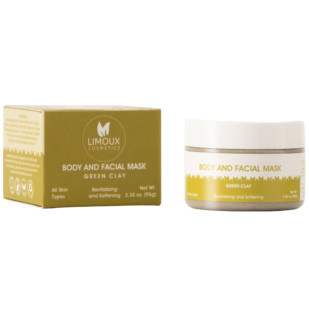 Body And Facial Mask Green Clay Limoux Cosmetics  | Wholesale Makeup