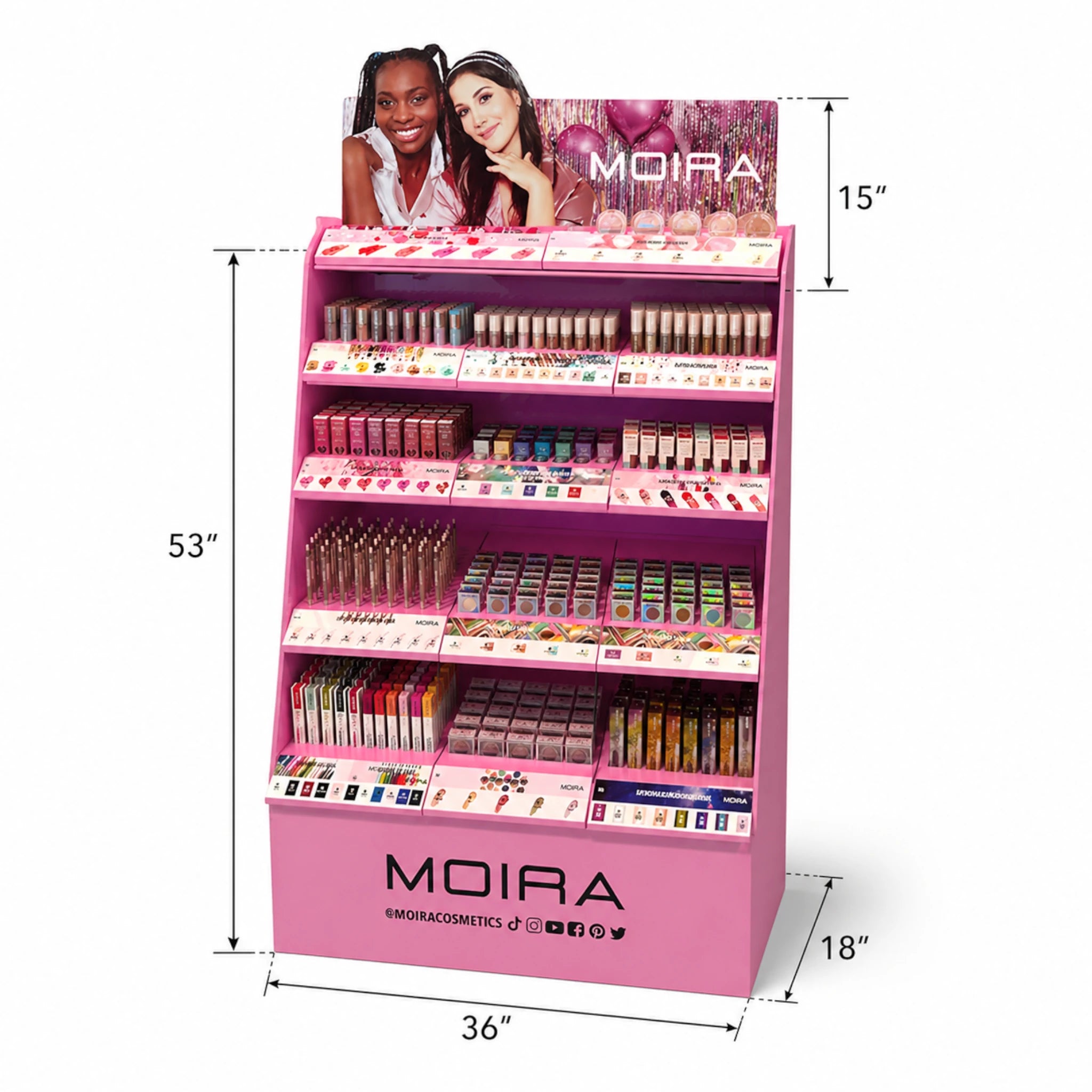 Moira Beauty 5 Tier Cardboard Floor | Wholesale Makeup