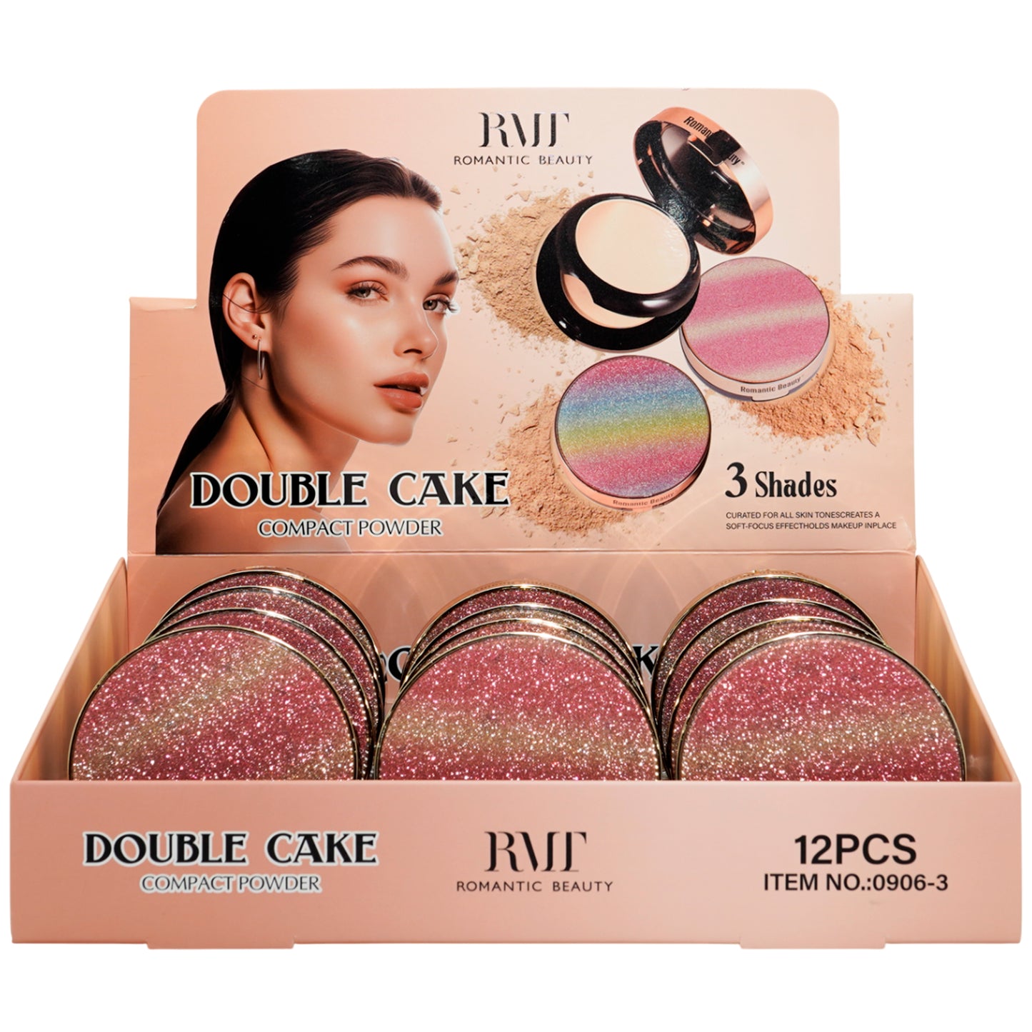Double Cake Compact Powder Romantic Beauty | Wholesale Makeup