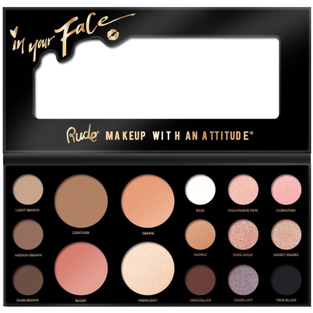 In Your Face 3-IN-1 Palette - Rude Cosmetics | Wholesale Makeup