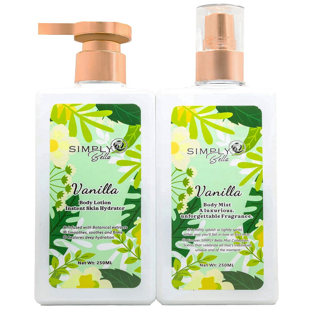 Body Lotion + Body Mist Vanilla Simply Bella | Wholesale Makeup