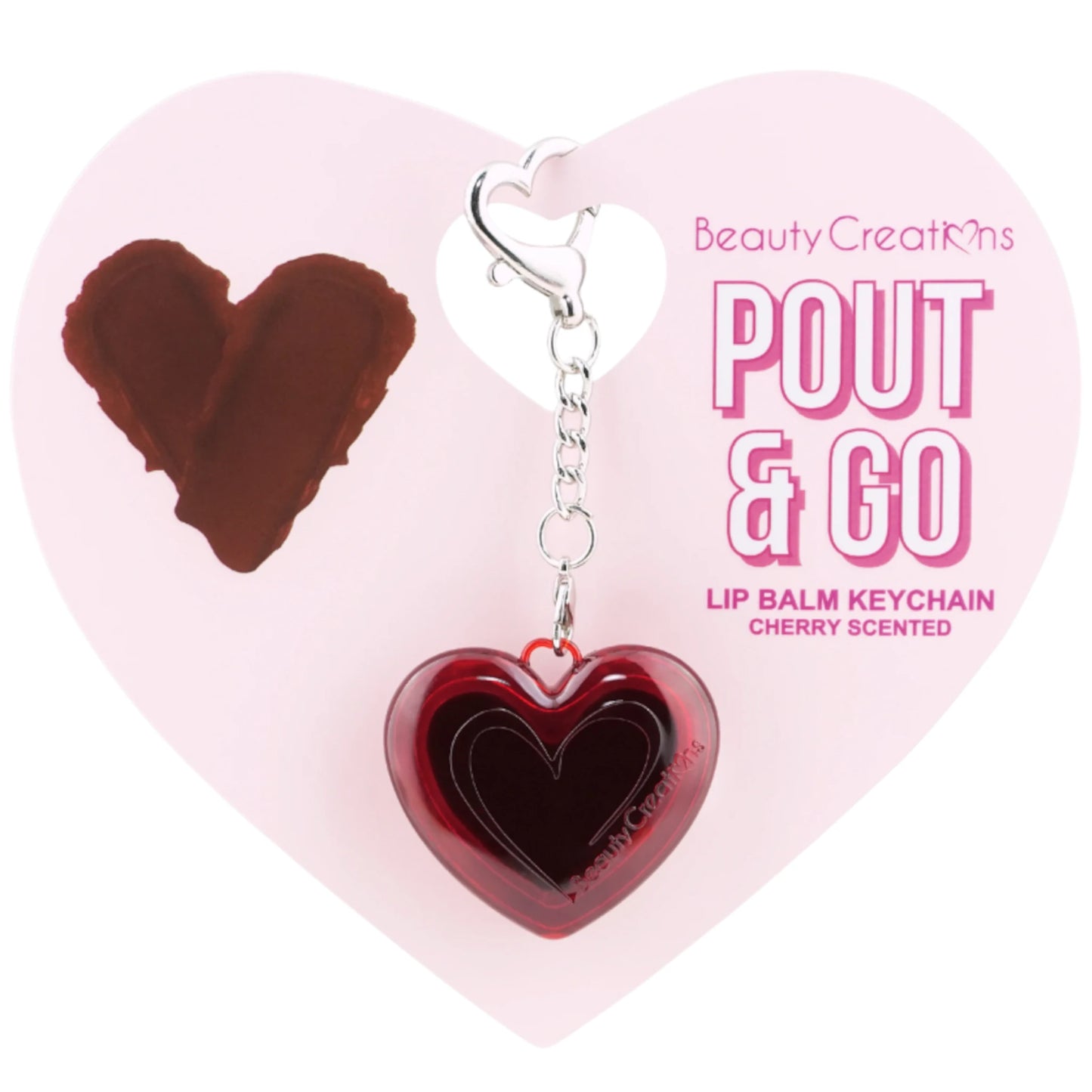 Pout & Go Lip Balm Keychain Cherry Beauty Creations | Wholesale Makeup