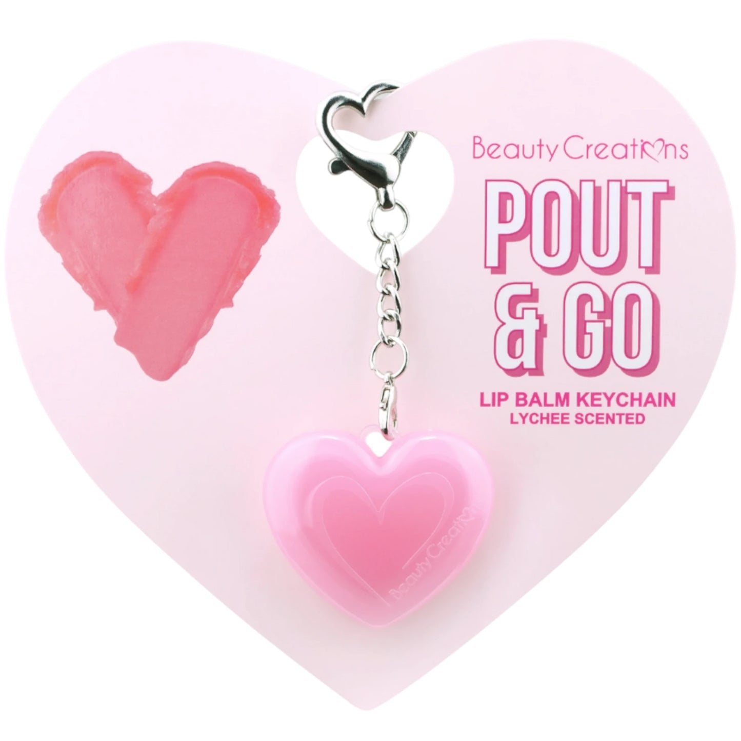 Pout & Go Lip Balm Keychain Lychee Beauty Creations | Wholesale Makeup