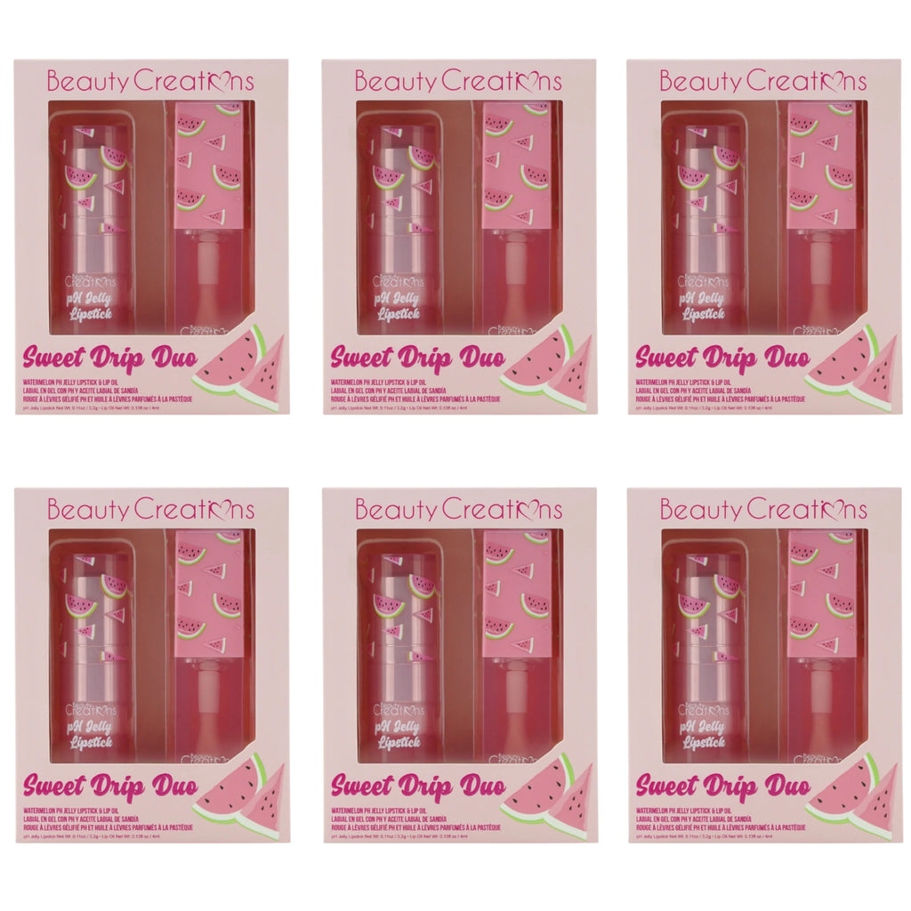 Beauty Creations Sweet Drip Duo Watermelon Ph Jelly Lipstick & Lip Oil - Wholesale 6 Units (SDD-1)