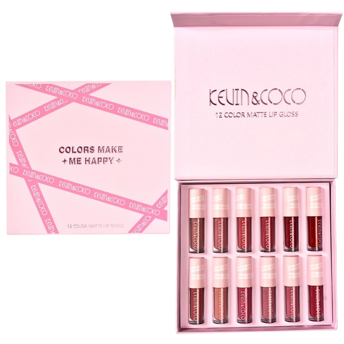 12 Colors Matte Lip Gloss - Kevin & Coco | Wholesale Makeup