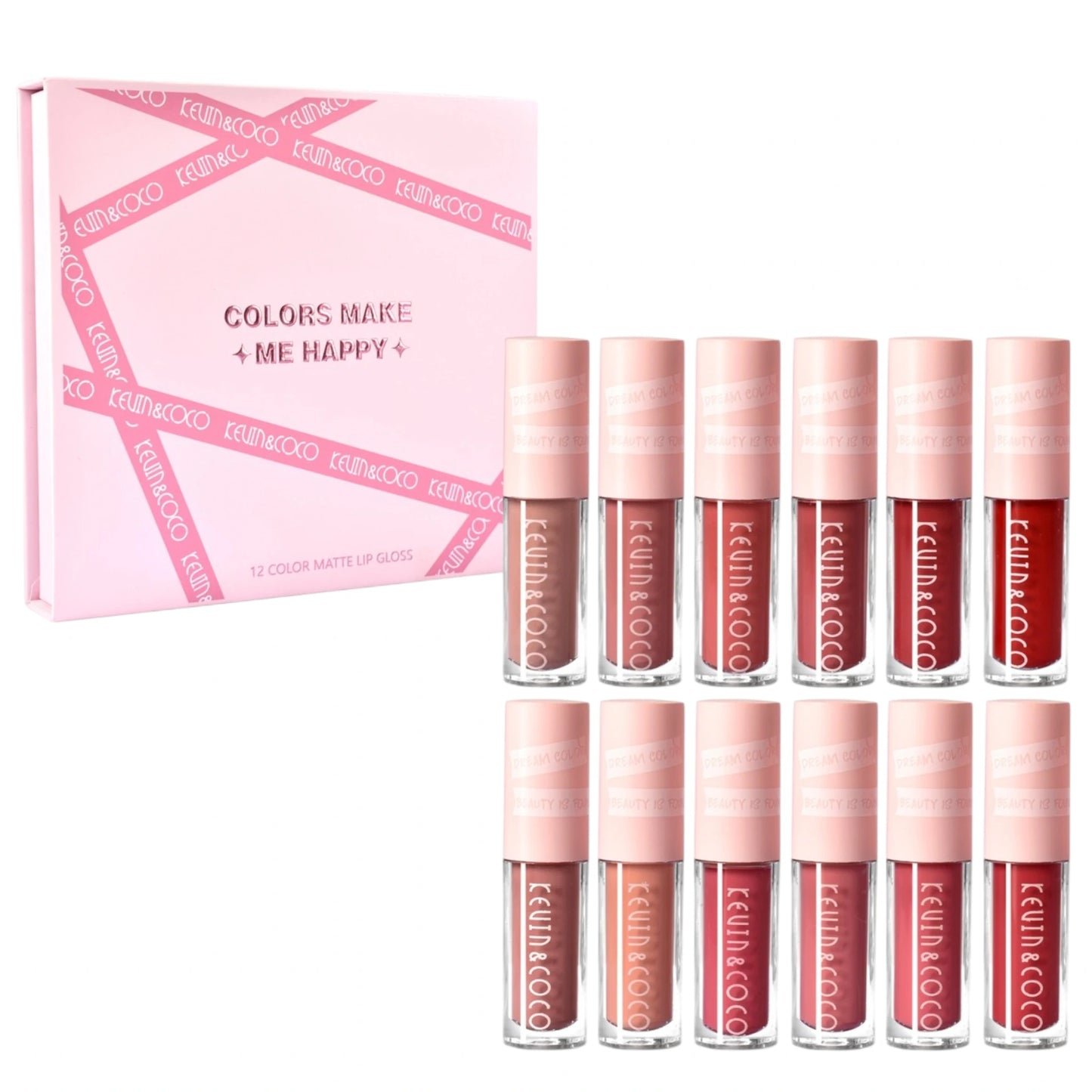 12 Colors Matte Lip Gloss - Kevin & Coco | Wholesale Makeup