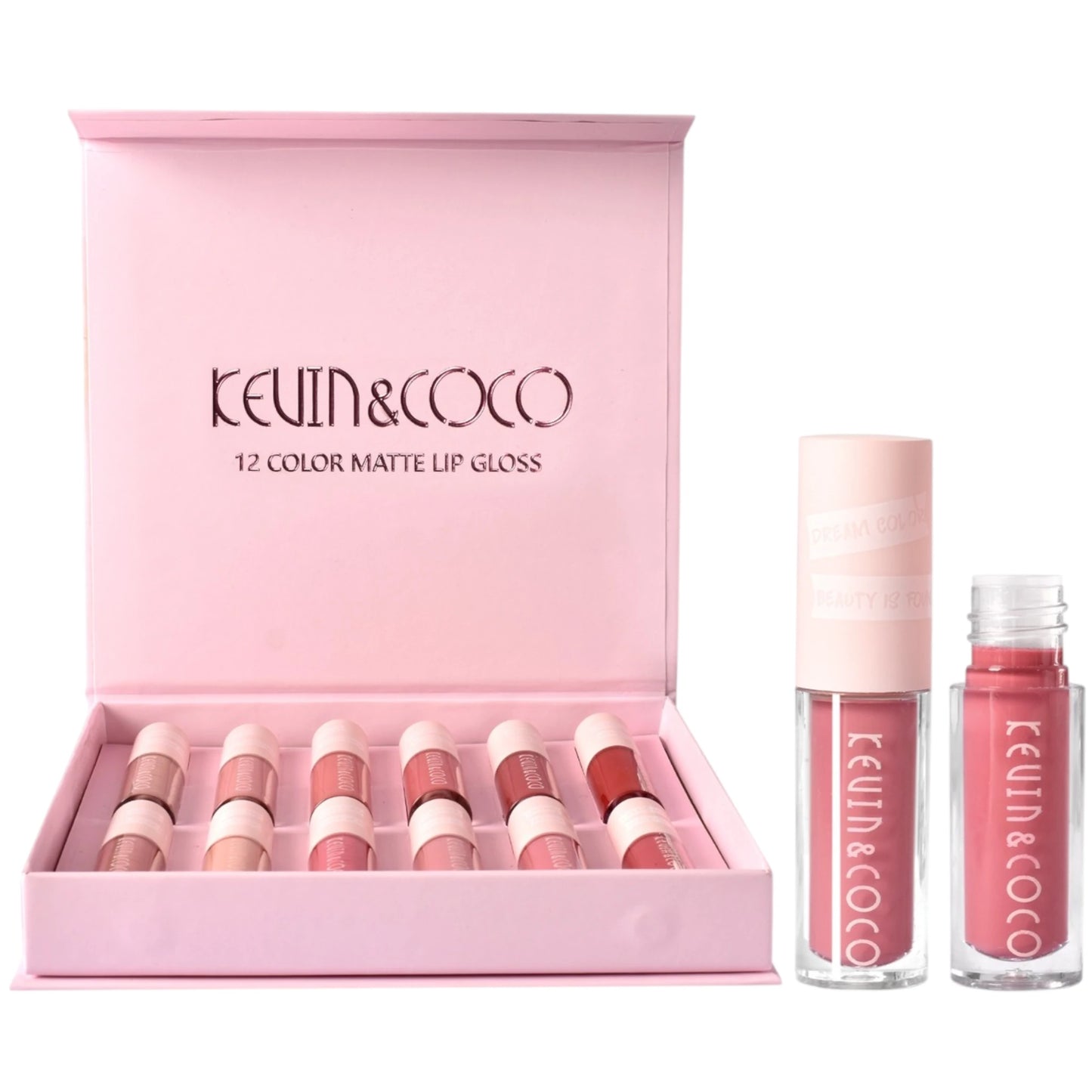 12 Colors Matte Lip Gloss - Kevin & Coco | Wholesale Makeup