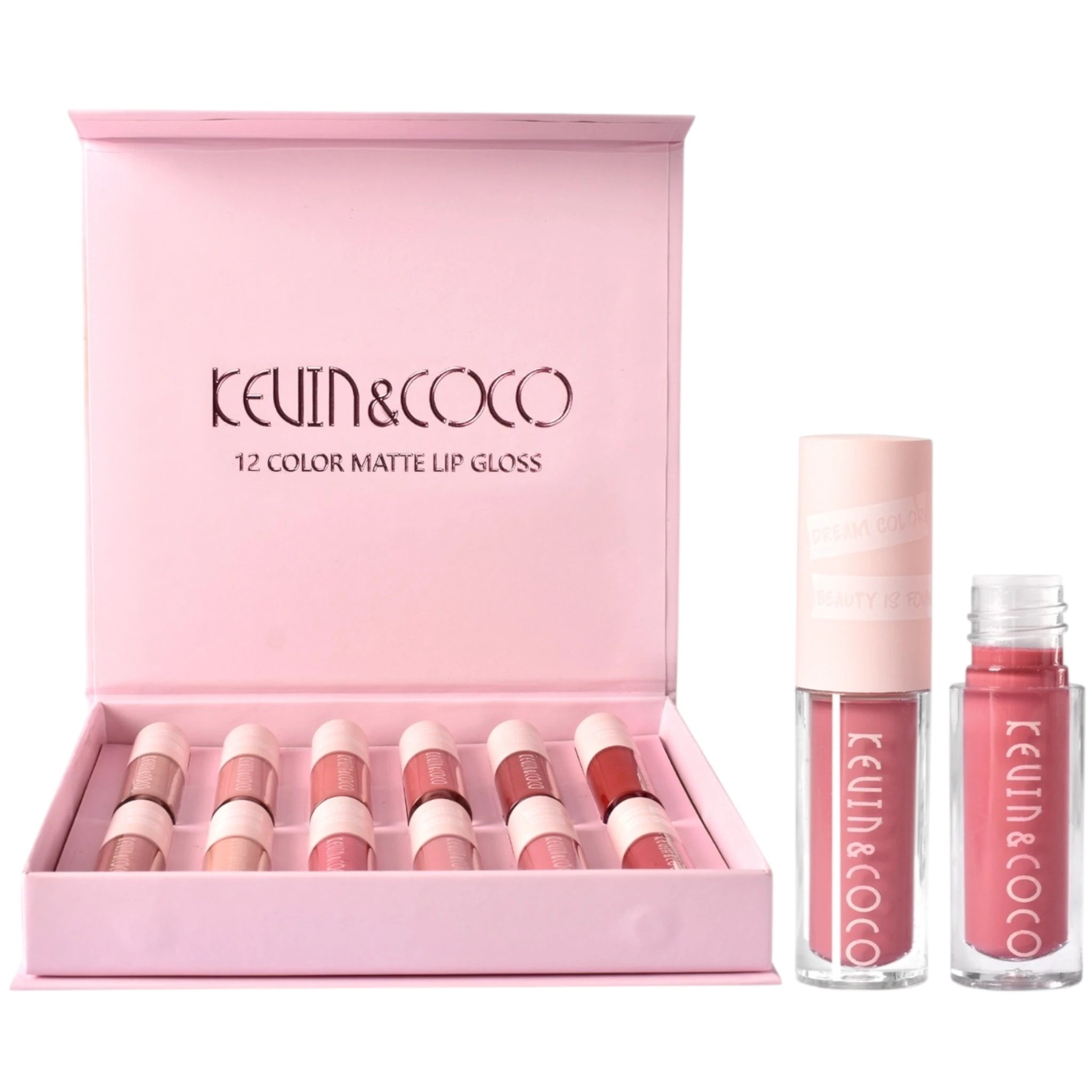 12 Colors Matte Lip Gloss - Kevin & Coco | Wholesale Makeup