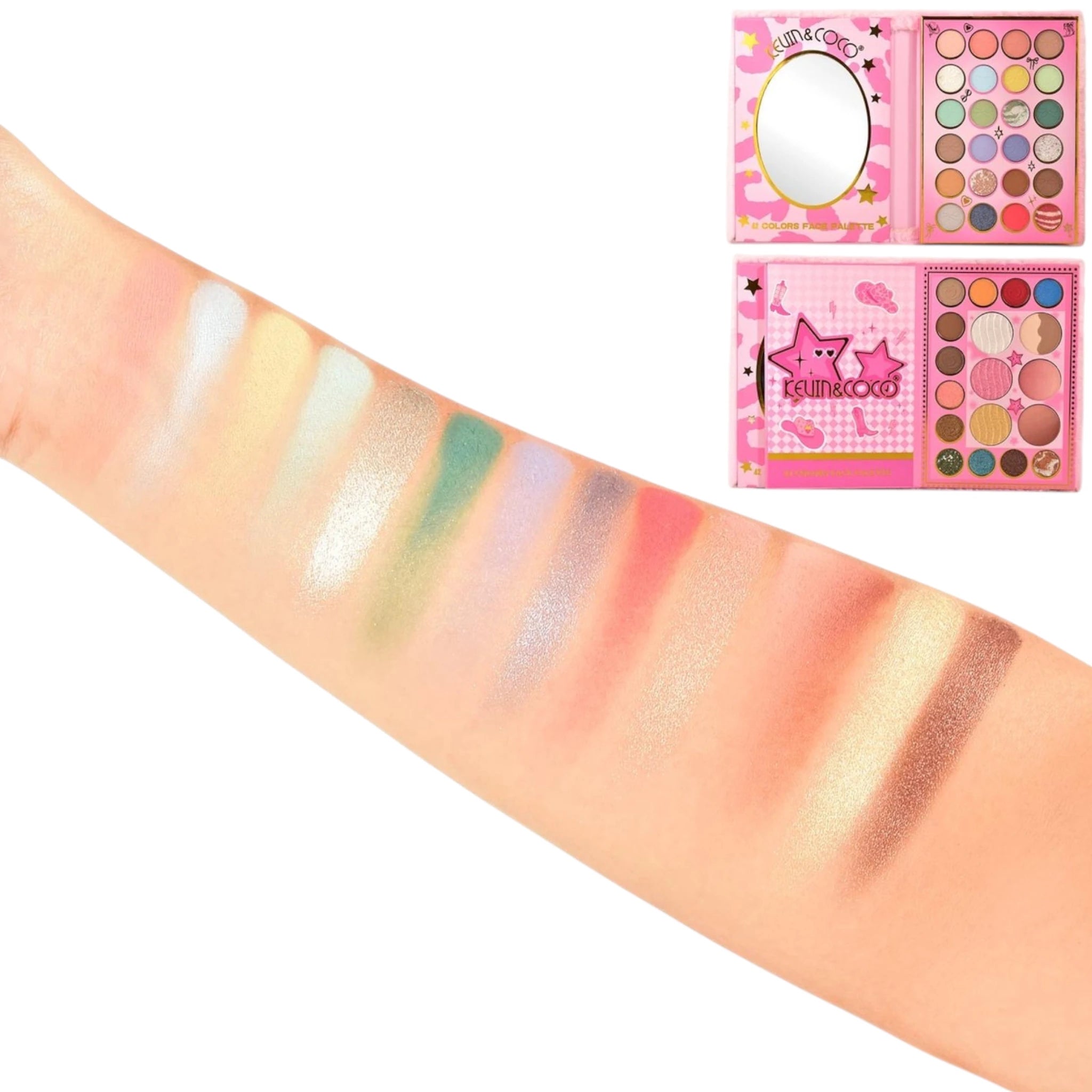 42 Colors Face Palette Pink Fuzzy Kevin & Coco | Wholesale Makeup