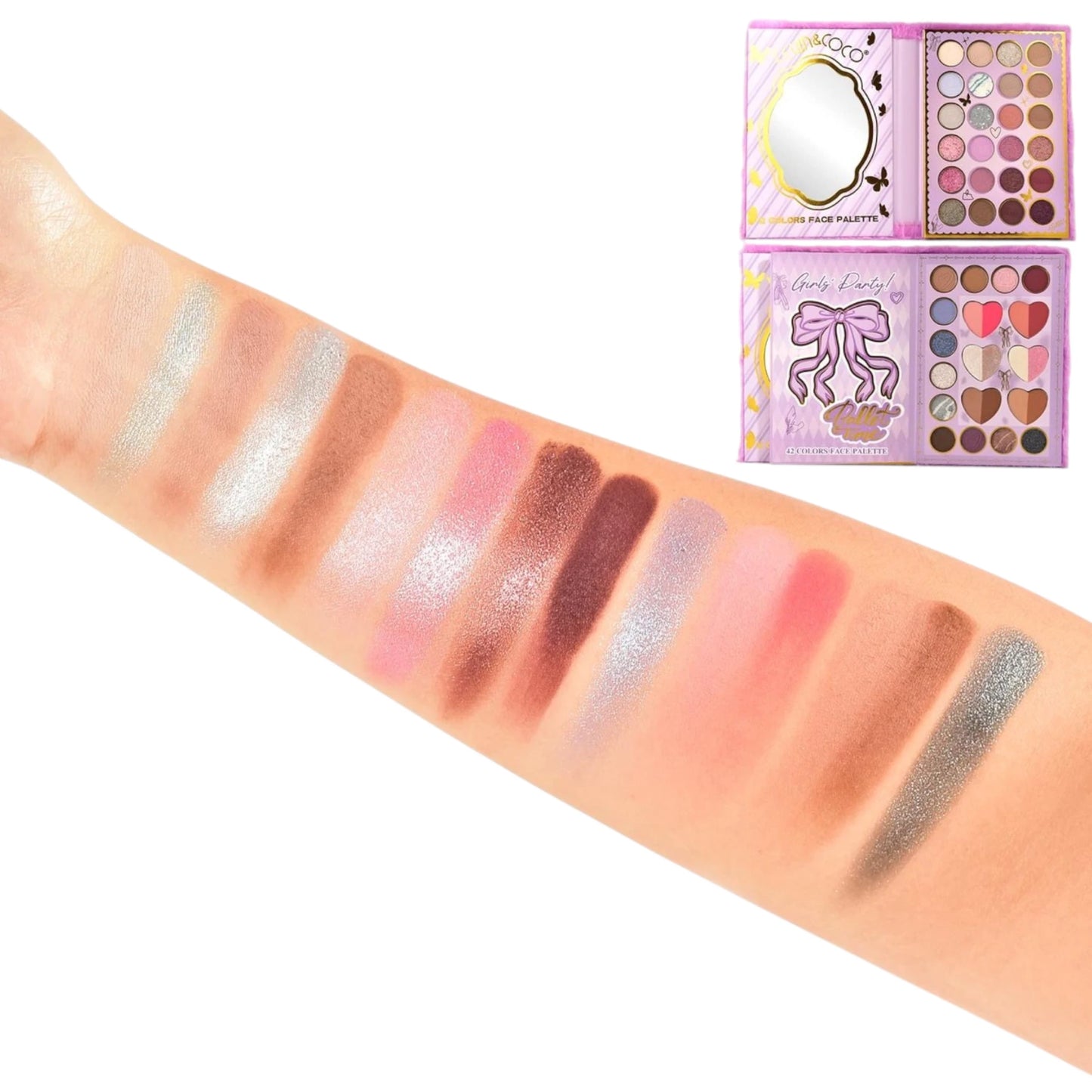 42 Colors Face Palette Purple Fuzzy Kevin & Coco | Wholesale Makeup