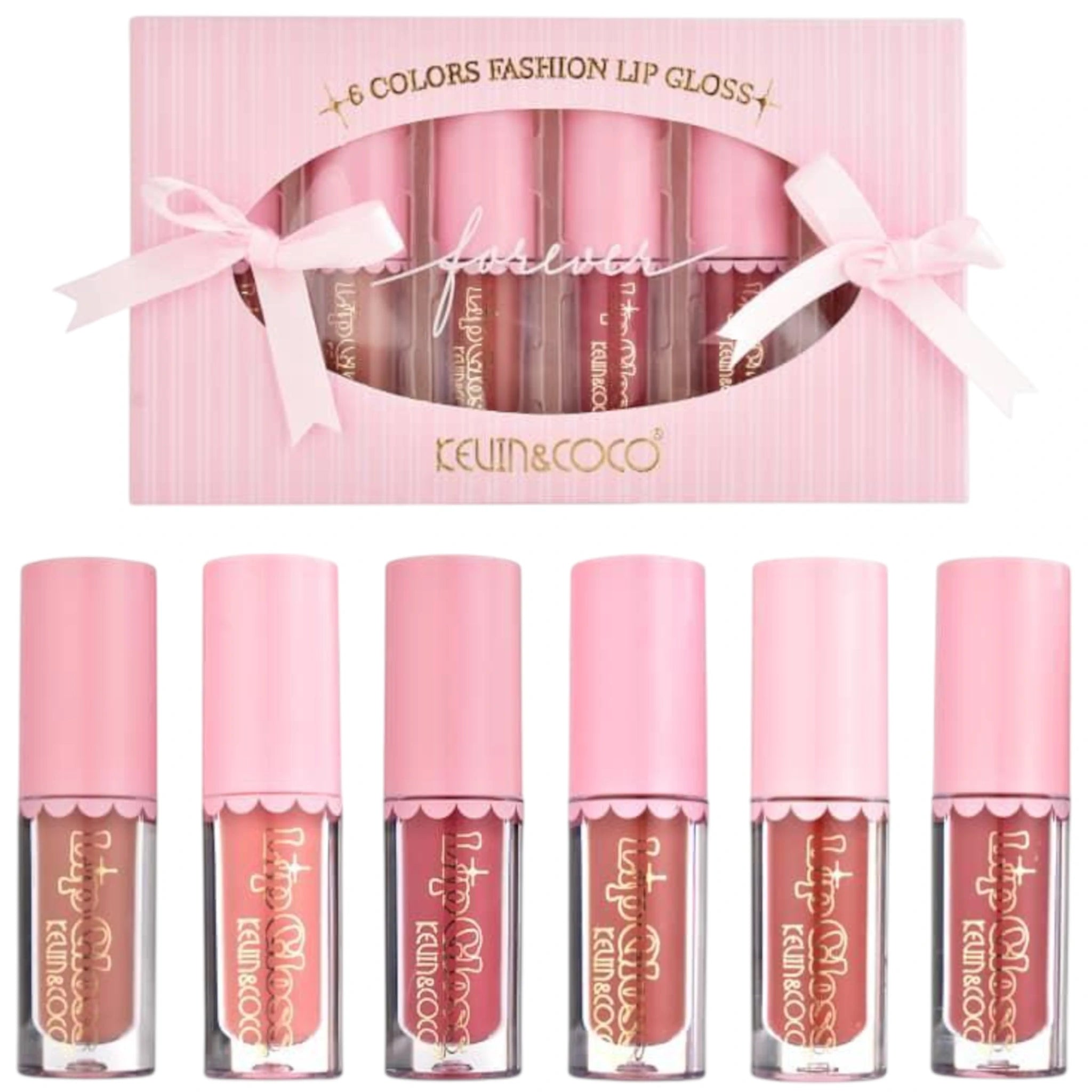 6 Colors Fashion Lip Gloss - Kevin & Coco | Wholesale Makeup