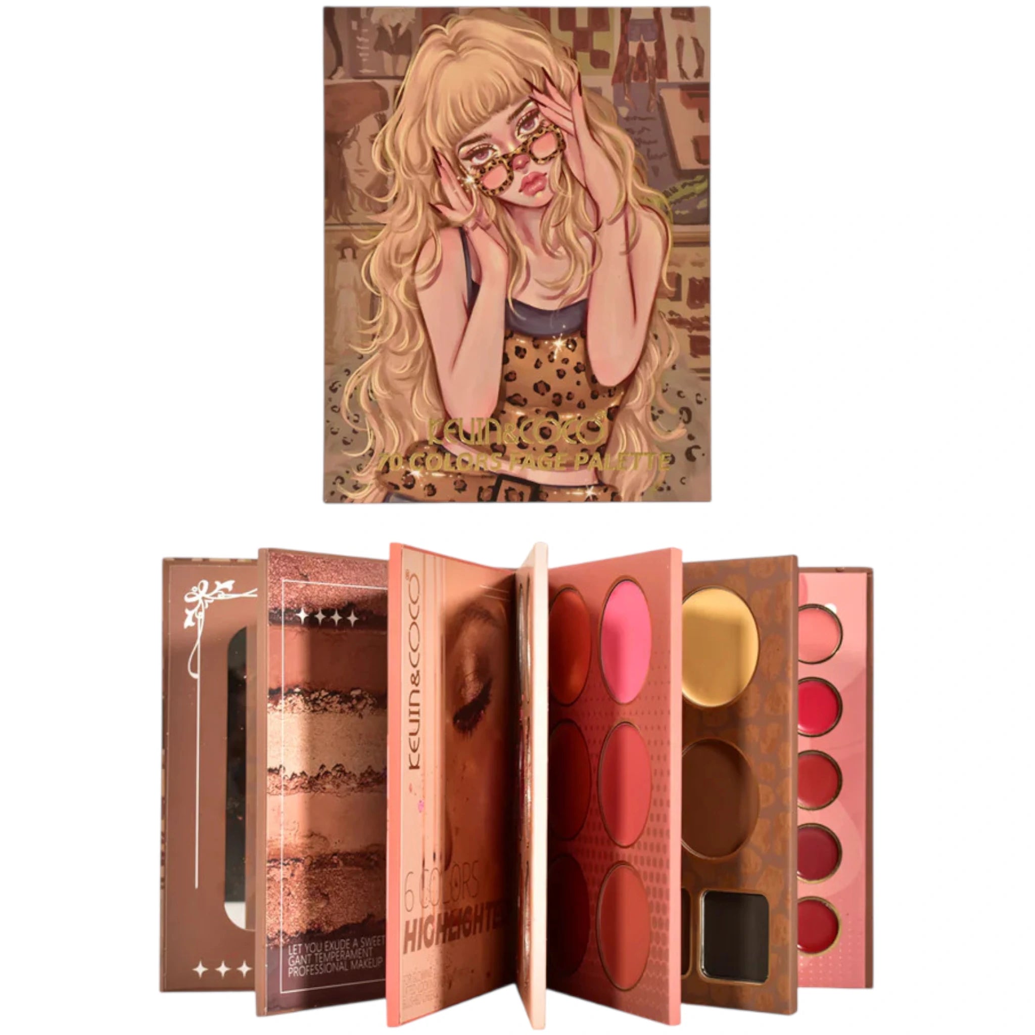 70 Colors Face Palette - Kevin & Coco | Wholesale Makeup