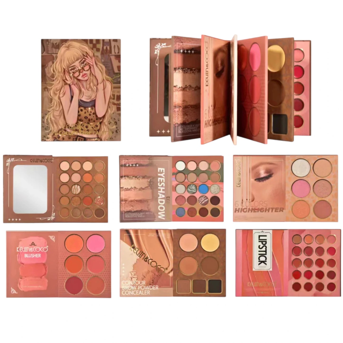 70 Colors Face Palette - Kevin & Coco | Wholesale Makeup