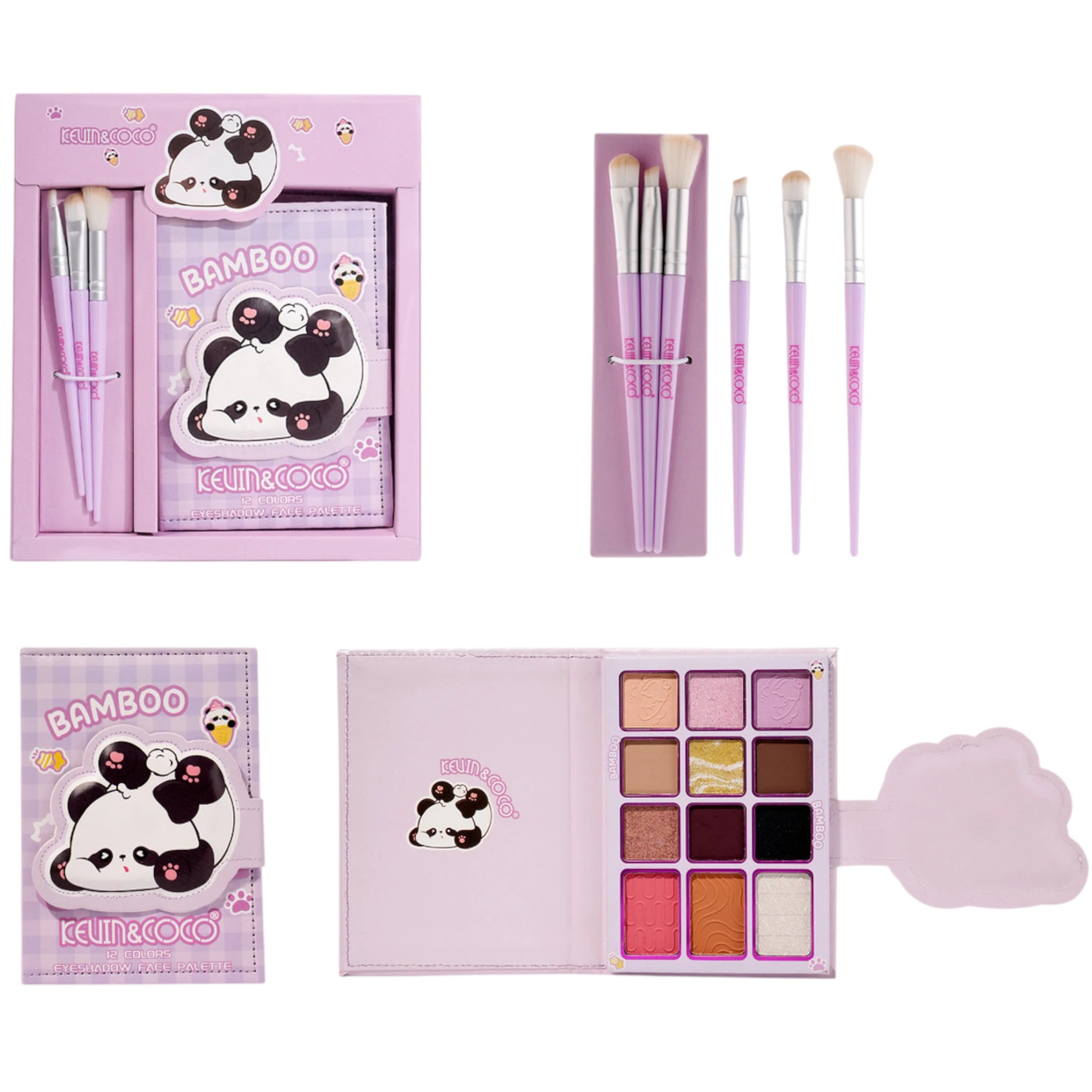 Bamboo Eyeshadow Palette With Brushes Kevin & Coco | Wholesale Makeup