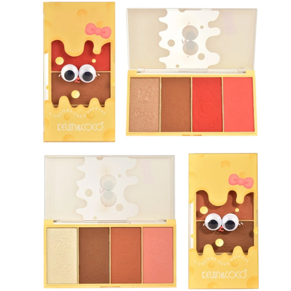 Cheese Avocado 4 Colors Face Palette Kevin & Coco | Wholesale Makeup