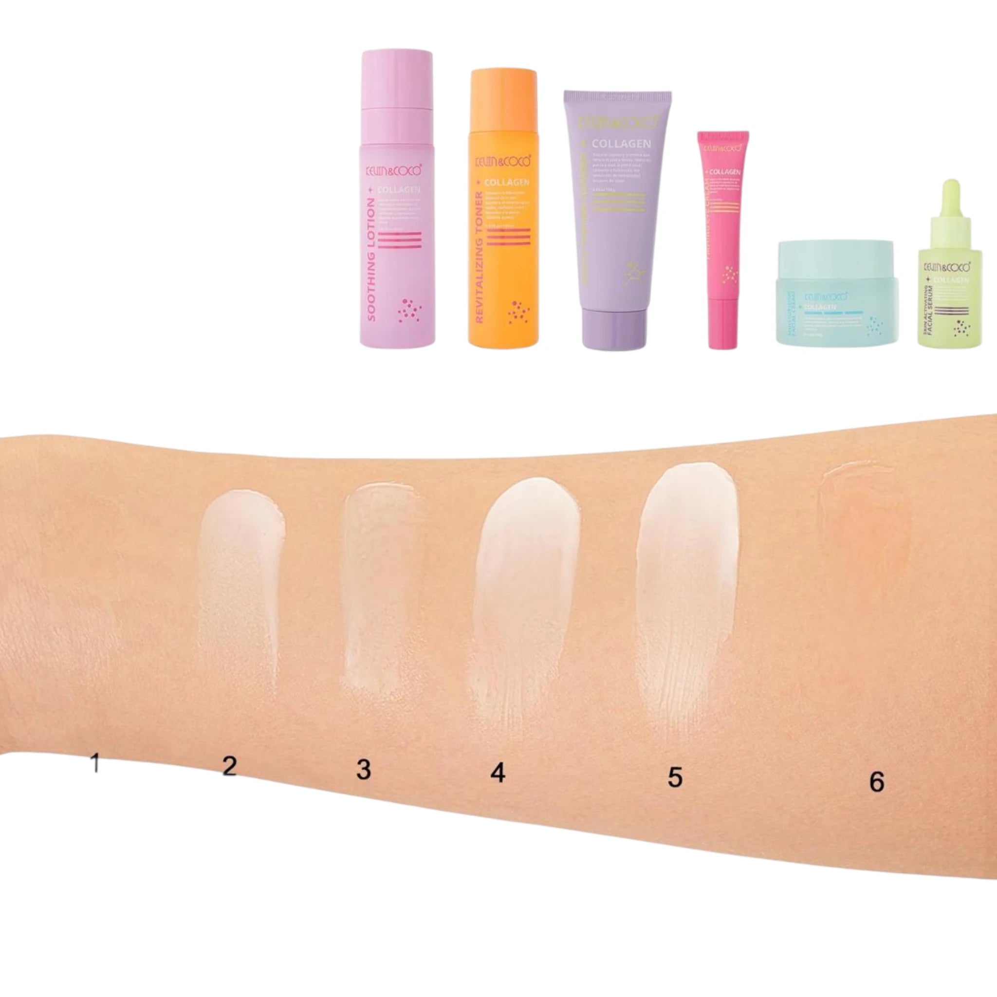 Collagen 6 Pcs Skin Care Set Kevin & Coco | Wholesale Makeup