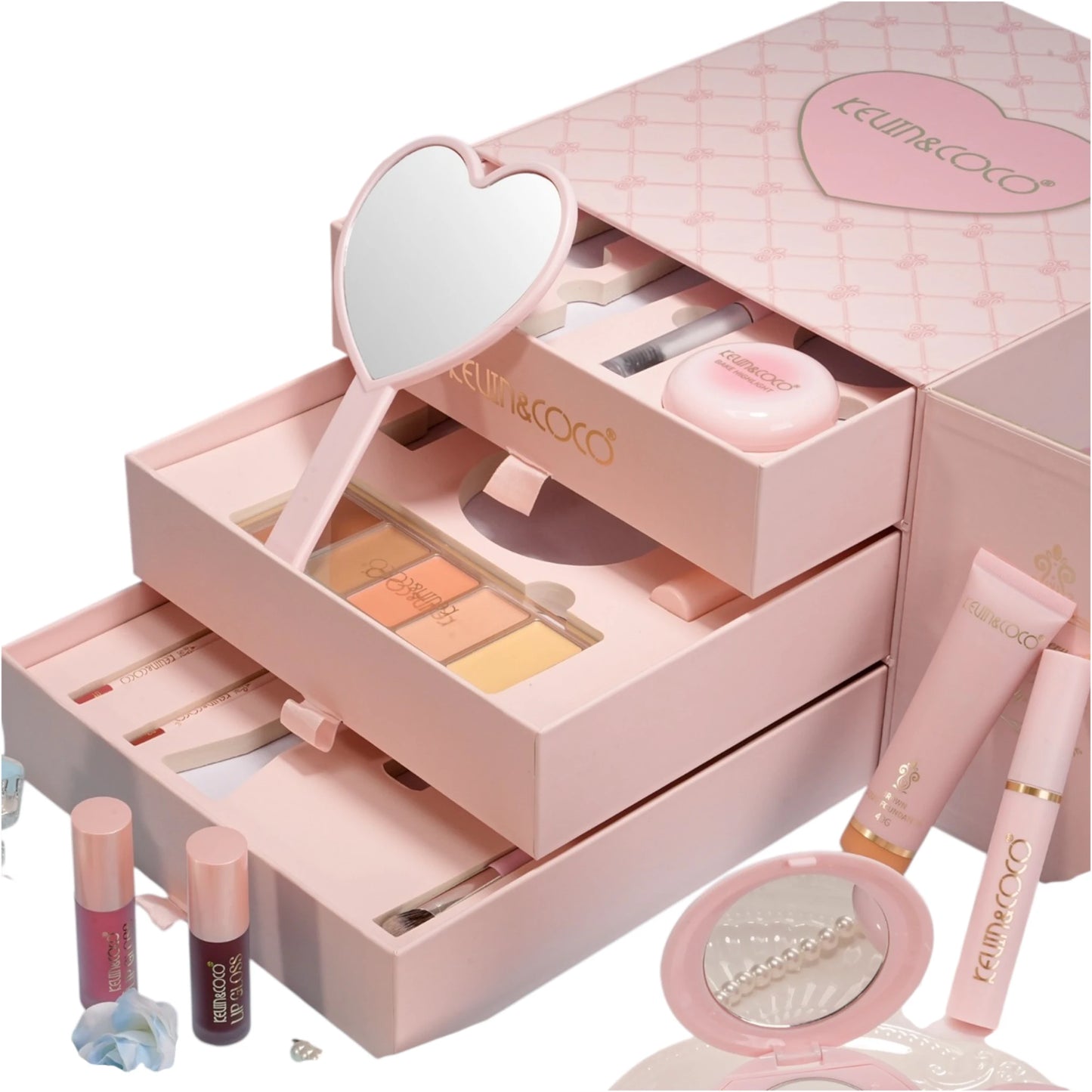 Cosmetic Set Pink Box - Kevin & Coco | Wholesale Makeup