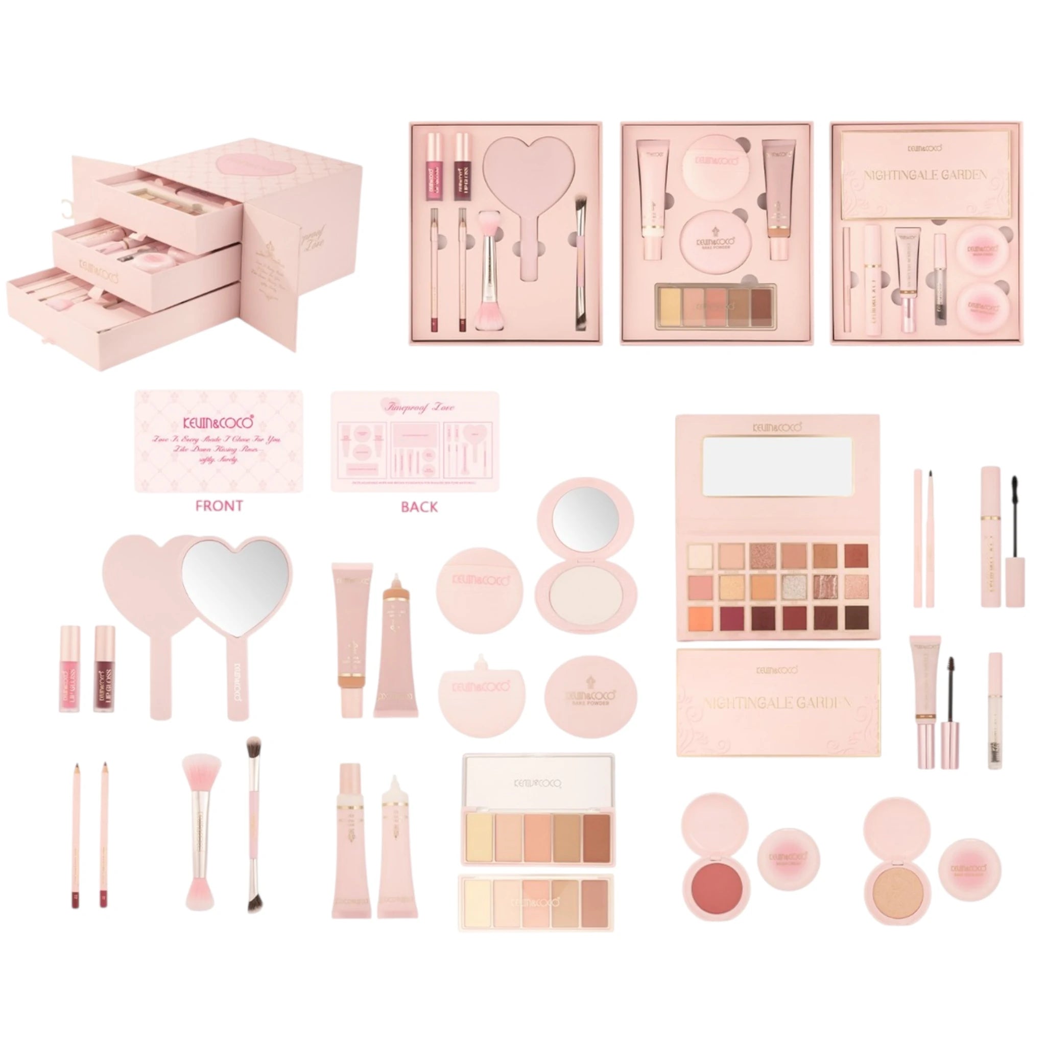 Cosmetic Set Pink Box - Kevin & Coco | Wholesale Makeup