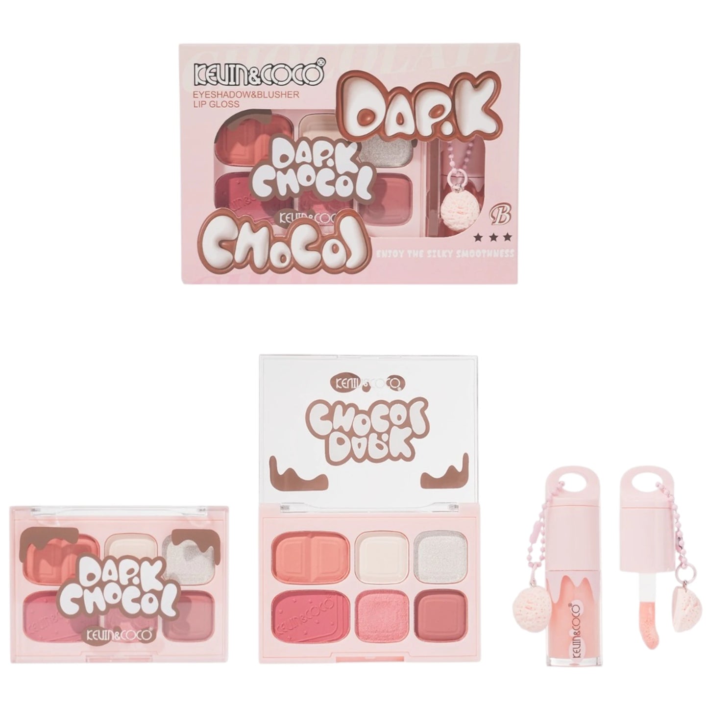 Dark Chocol Palette & Gloss - Kevin & Coco | Wholesale Makeup