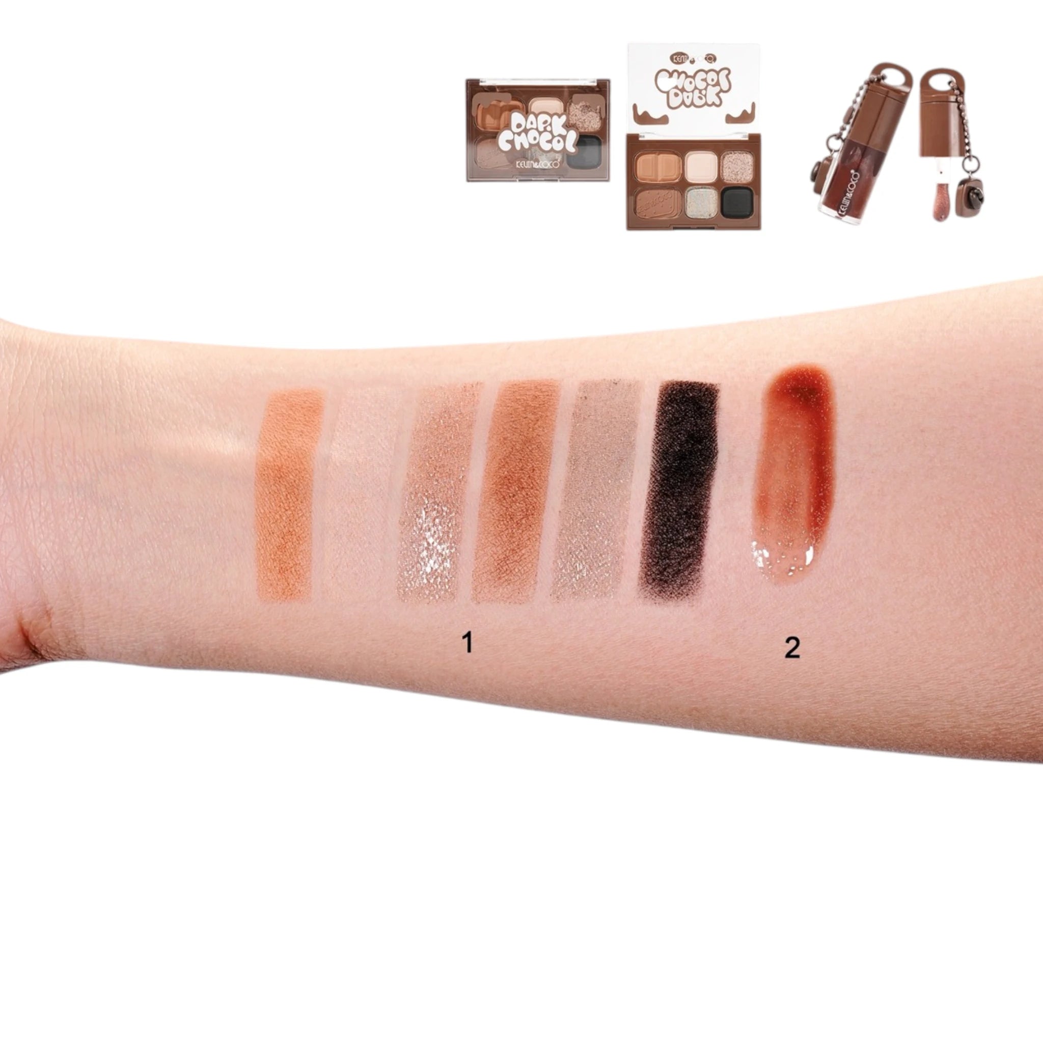 Dark Chocol Palette & Lip Gloss - Kevin & Coco | Wholesale Makeup