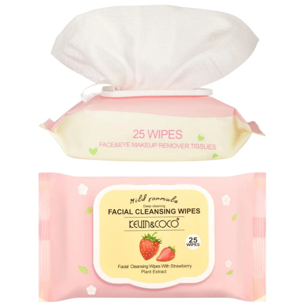 Facial Cleansing Wipes Strawberry Kevin & Coco | Wholesale Makeup