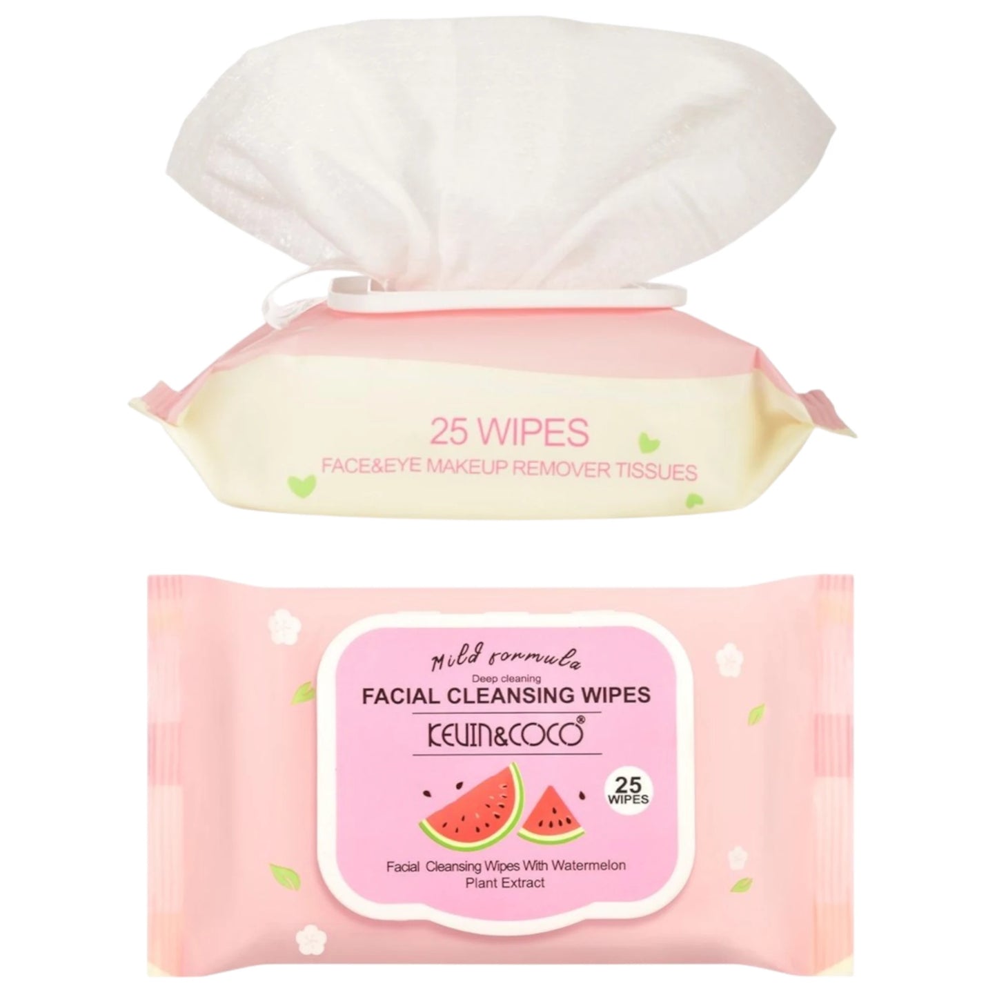 Facial Cleansing Wipes Watermelon Kevin & Coco | Wholesale Makeup