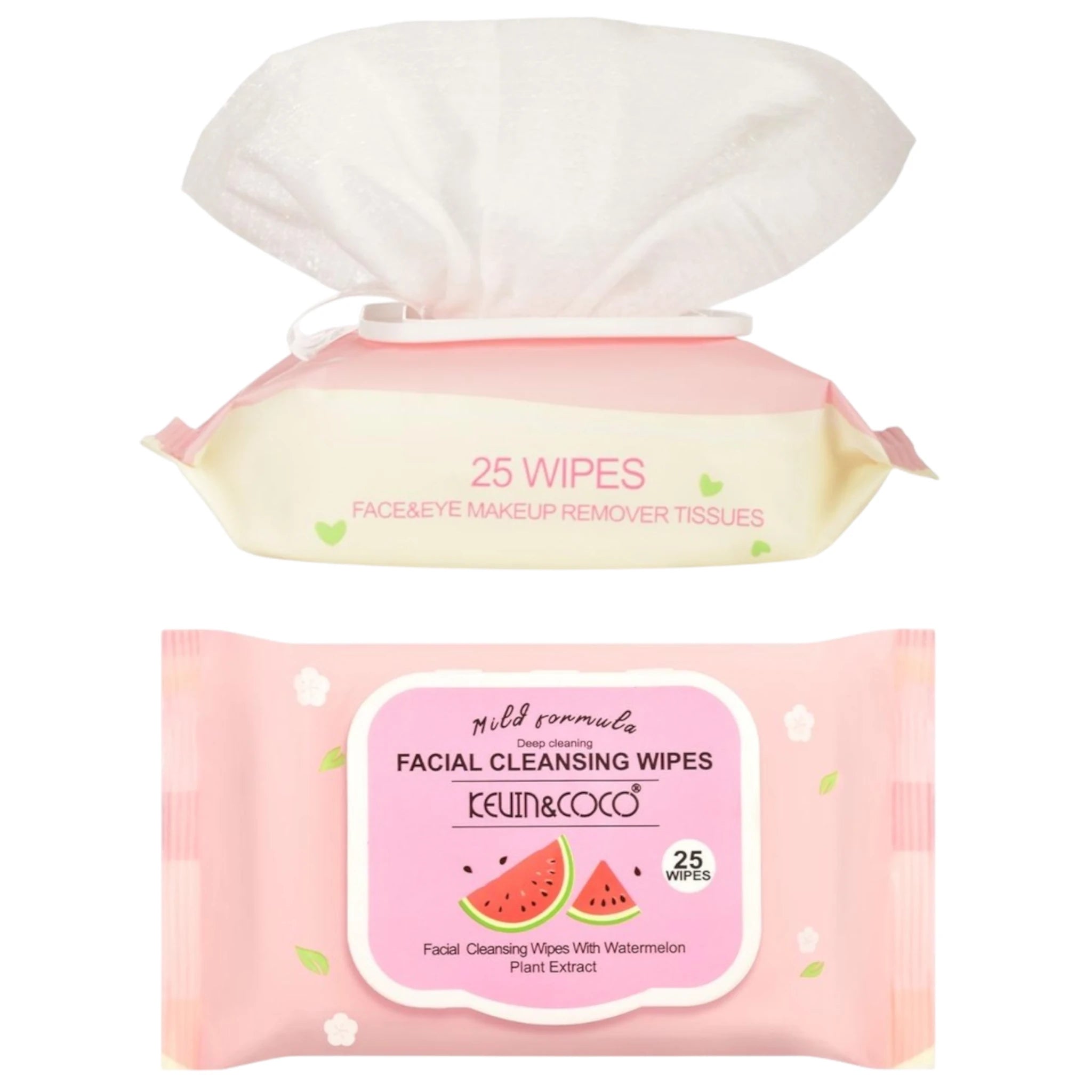 Facial Cleansing Wipes Watermelon Kevin & Coco | Wholesale Makeup