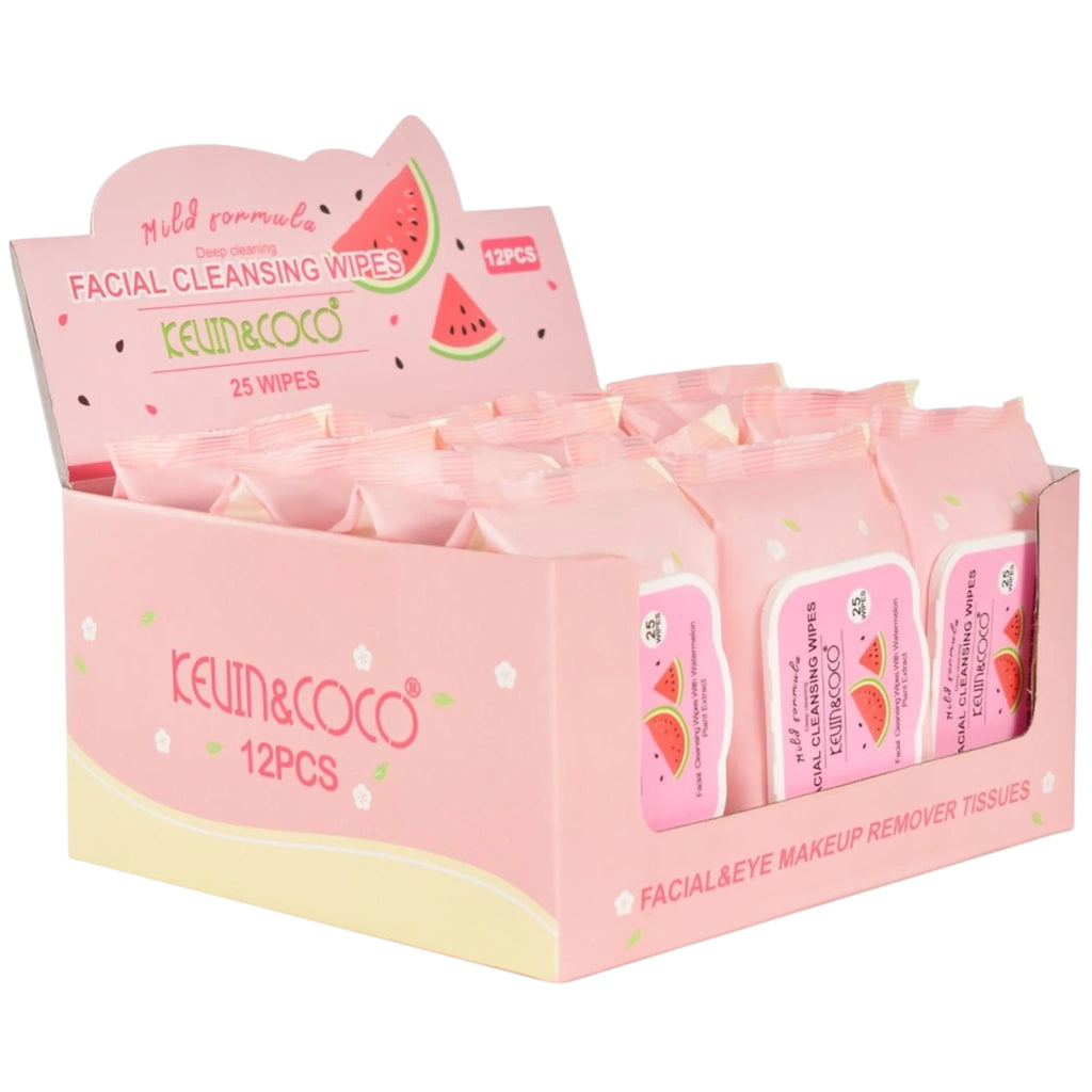 Facial Cleansing Wipes Watermelon Kevin & Coco | Wholesale Makeup