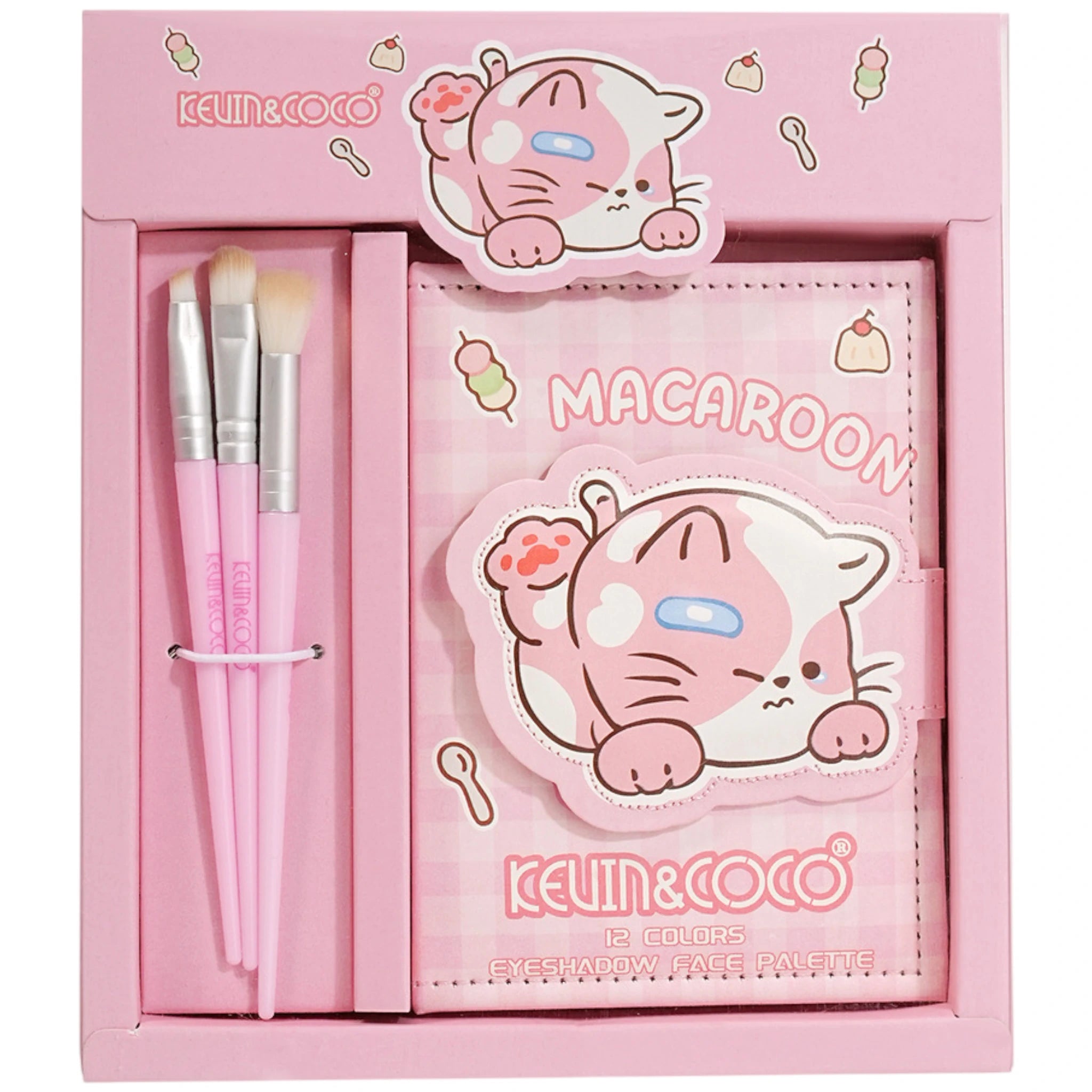 Macaroon Eyeshadow Palette With Brushes Kevin & Coco | Wholesale Makeup