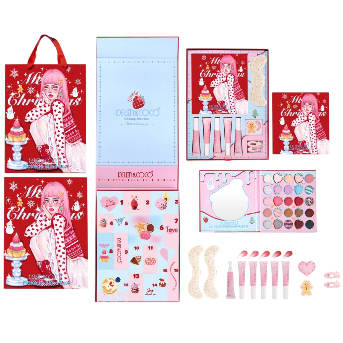 Merry Christmas Red Advent Calendar Kevin & Coco | Wholesale Makeup