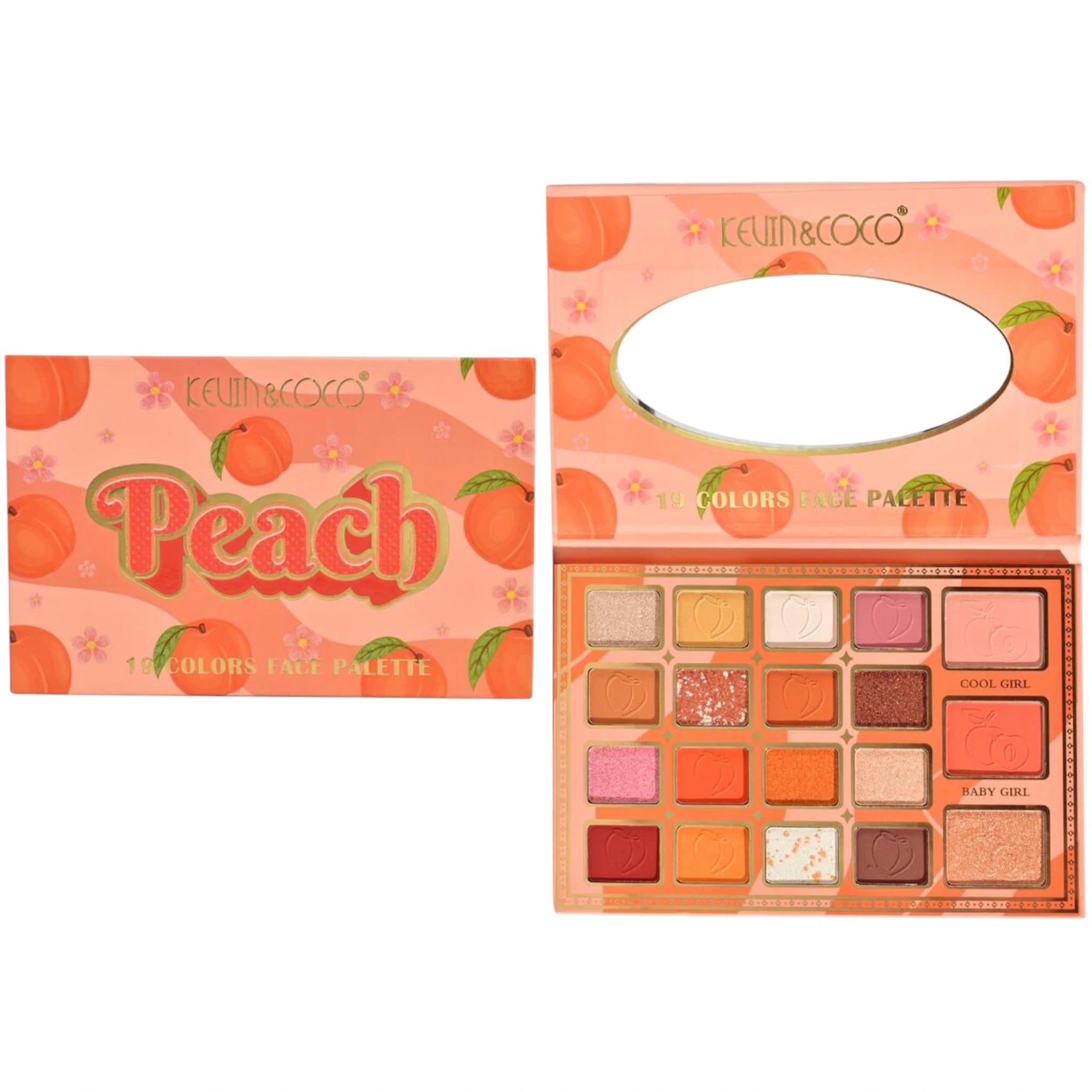 Peach 19 Colors Face Palette Kevin & Coco | Wholesale Makeup