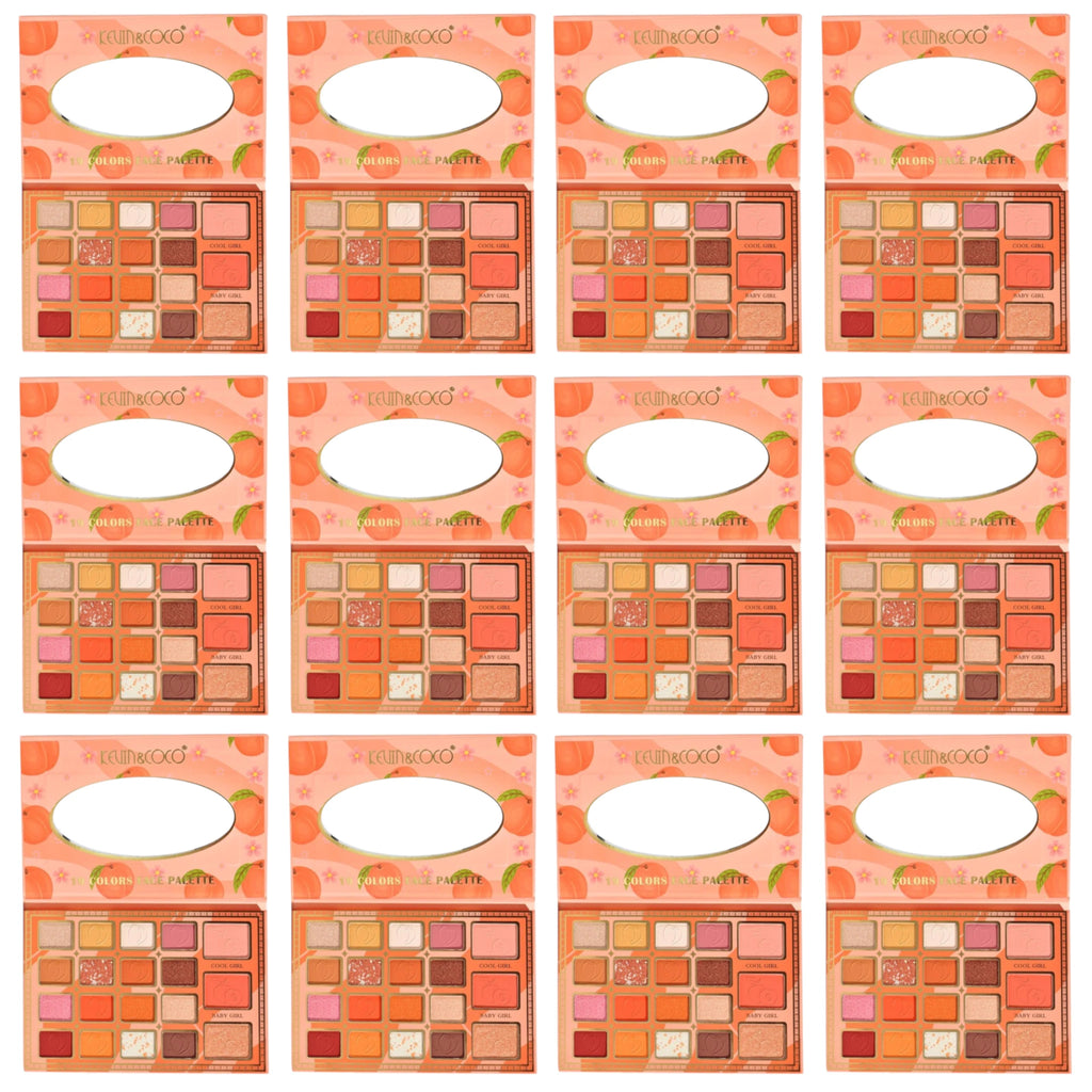 Peach 19 Colors Face Palette Kevin & Coco | Wholesale Makeup