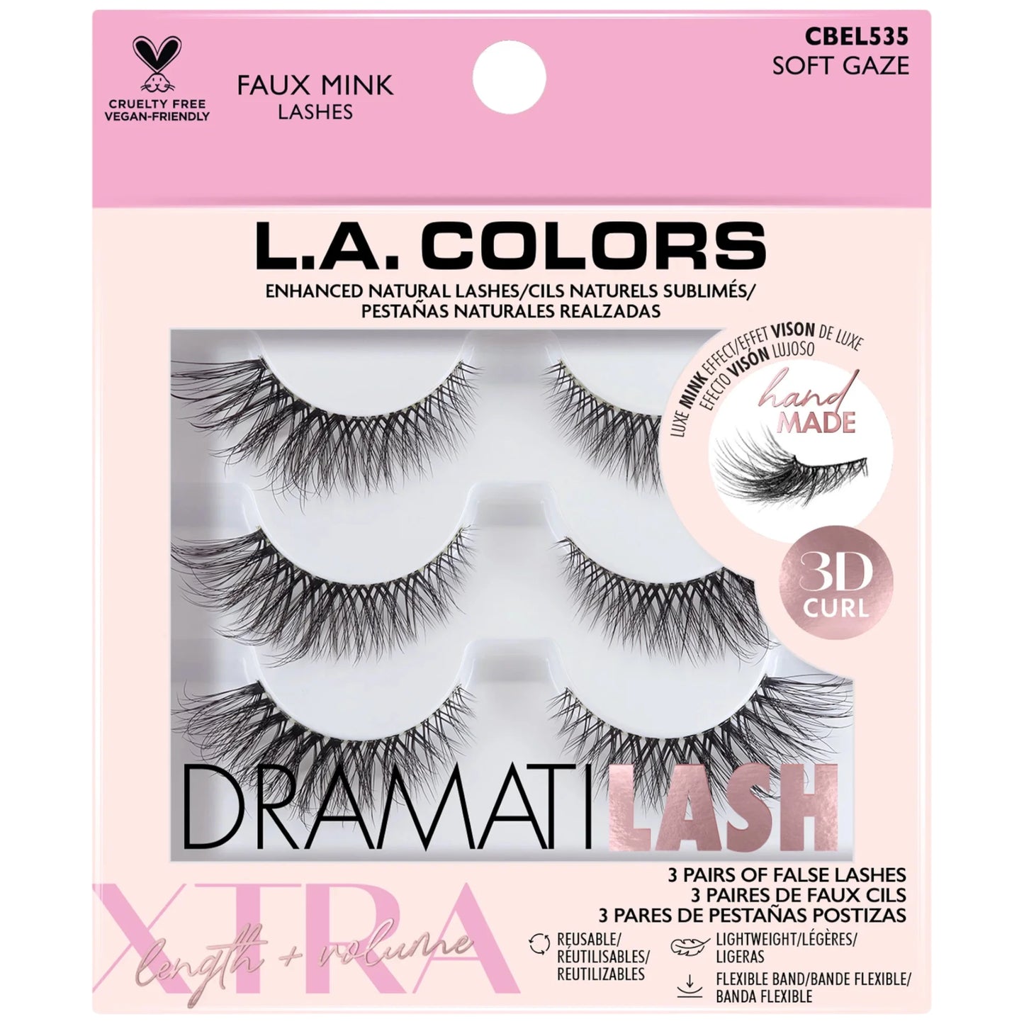 Dramatilash Faux Mink Lashes Soft Gaze L.A. Colors | Wholesale Makeup