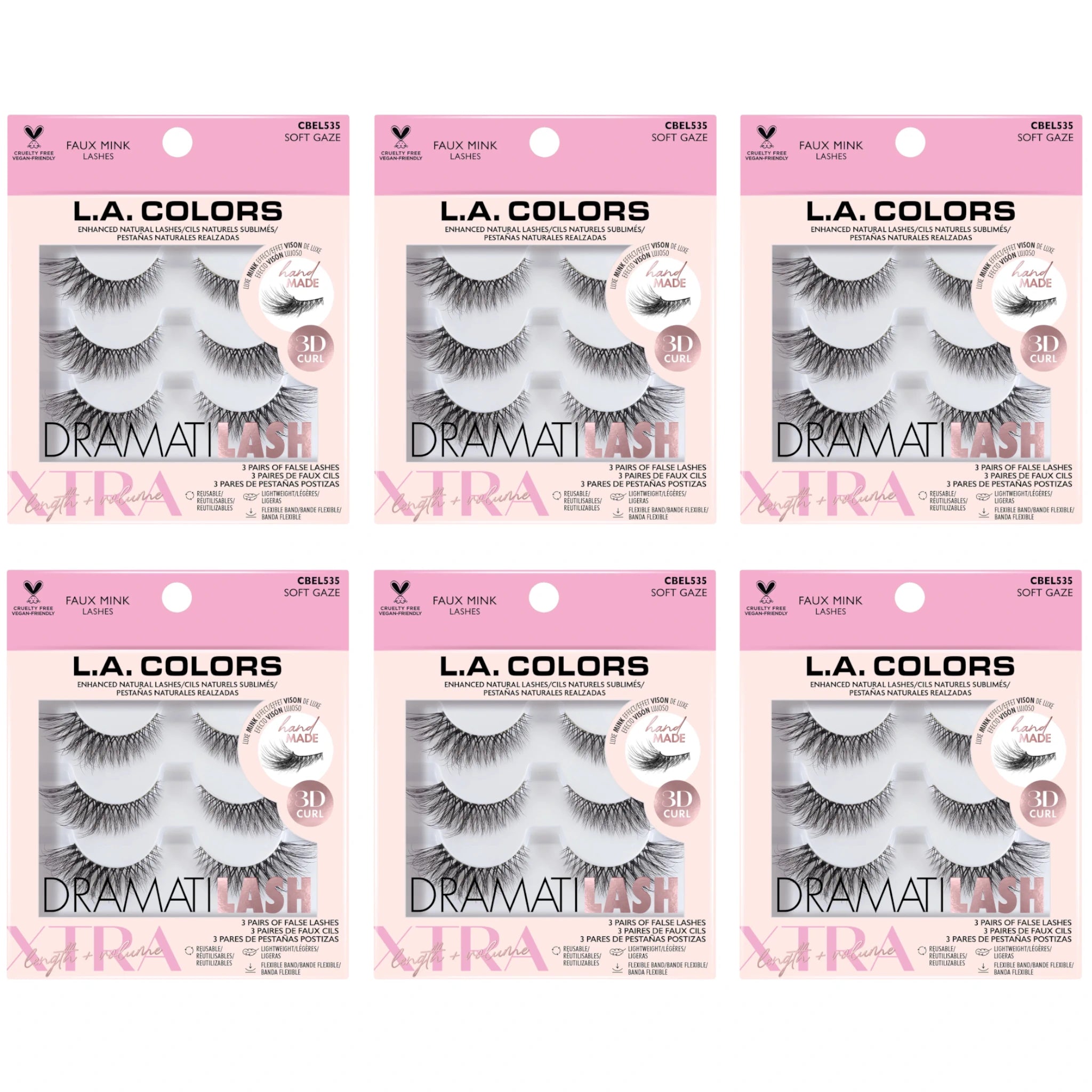 Dramatilash Faux Mink Lashes Soft Gaze L.A. Colors | Wholesale Makeup